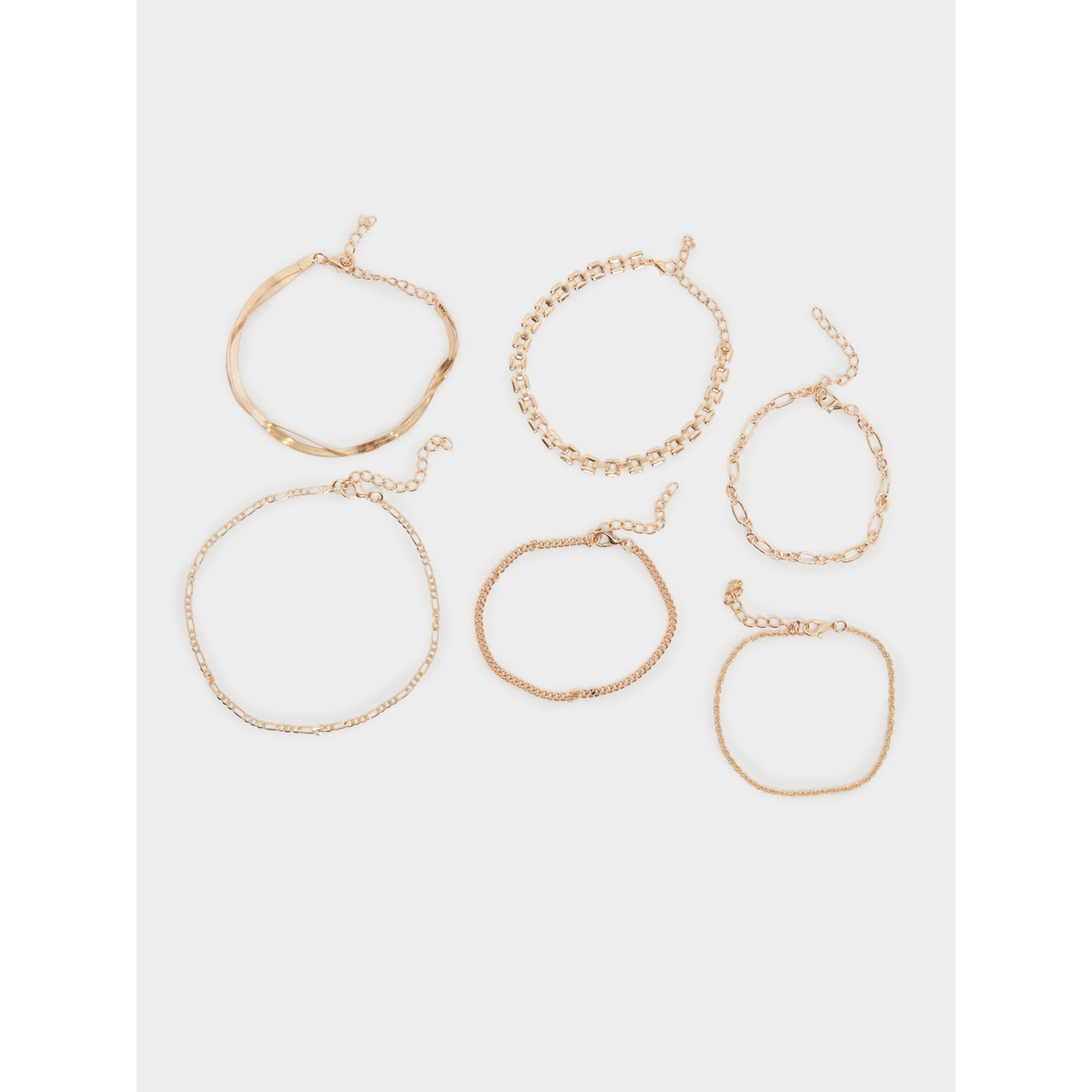 مجموعة من 6 أساور سلسلة ذهبية-women-watchesandjewellery-jewellery-banglesandbracelets-image-2