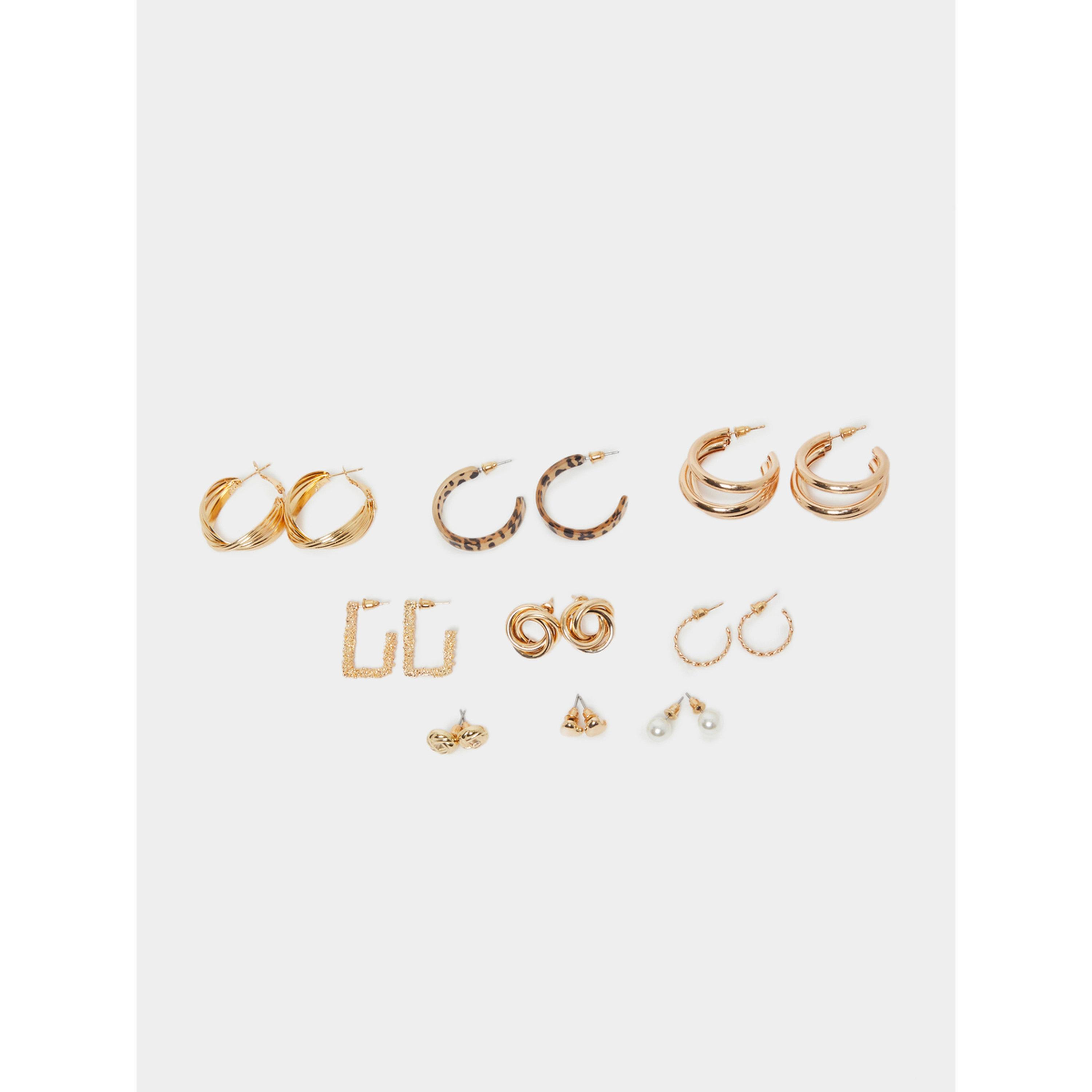 مجموعة من 9 أقراط حلقية ذهبية-women-watchesandjewellery-jewellery-earrings-image-2