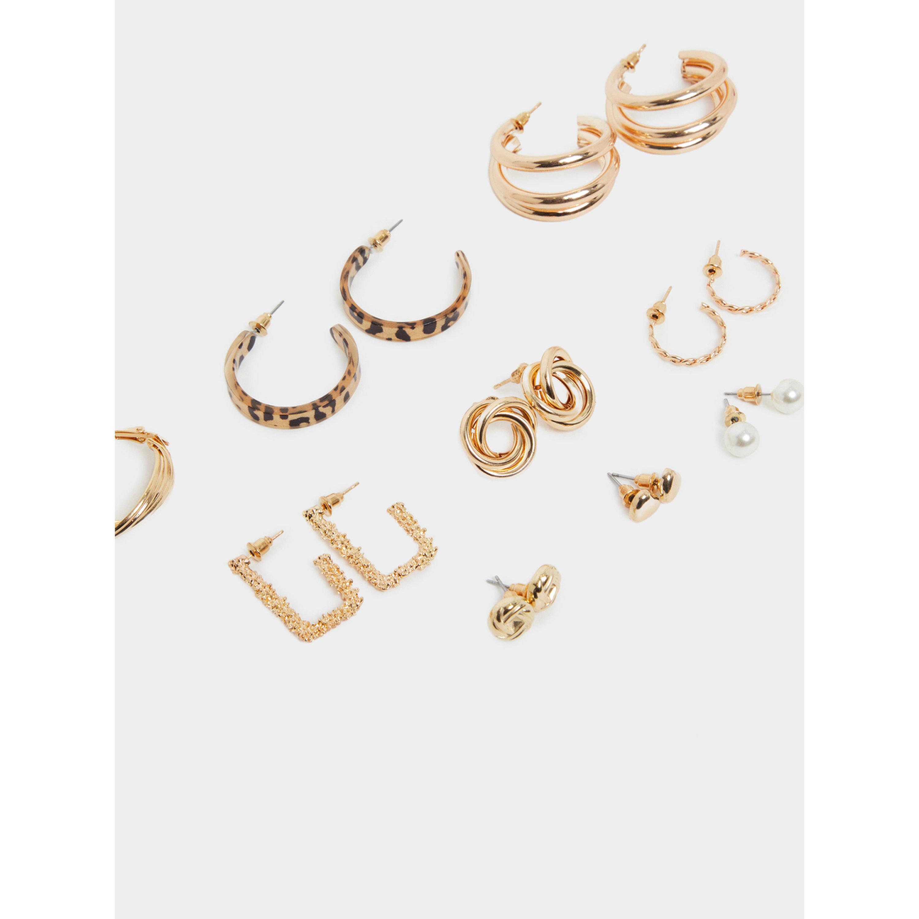 مجموعة من 9 أقراط حلقية ذهبية-women-watchesandjewellery-jewellery-earrings-image-3