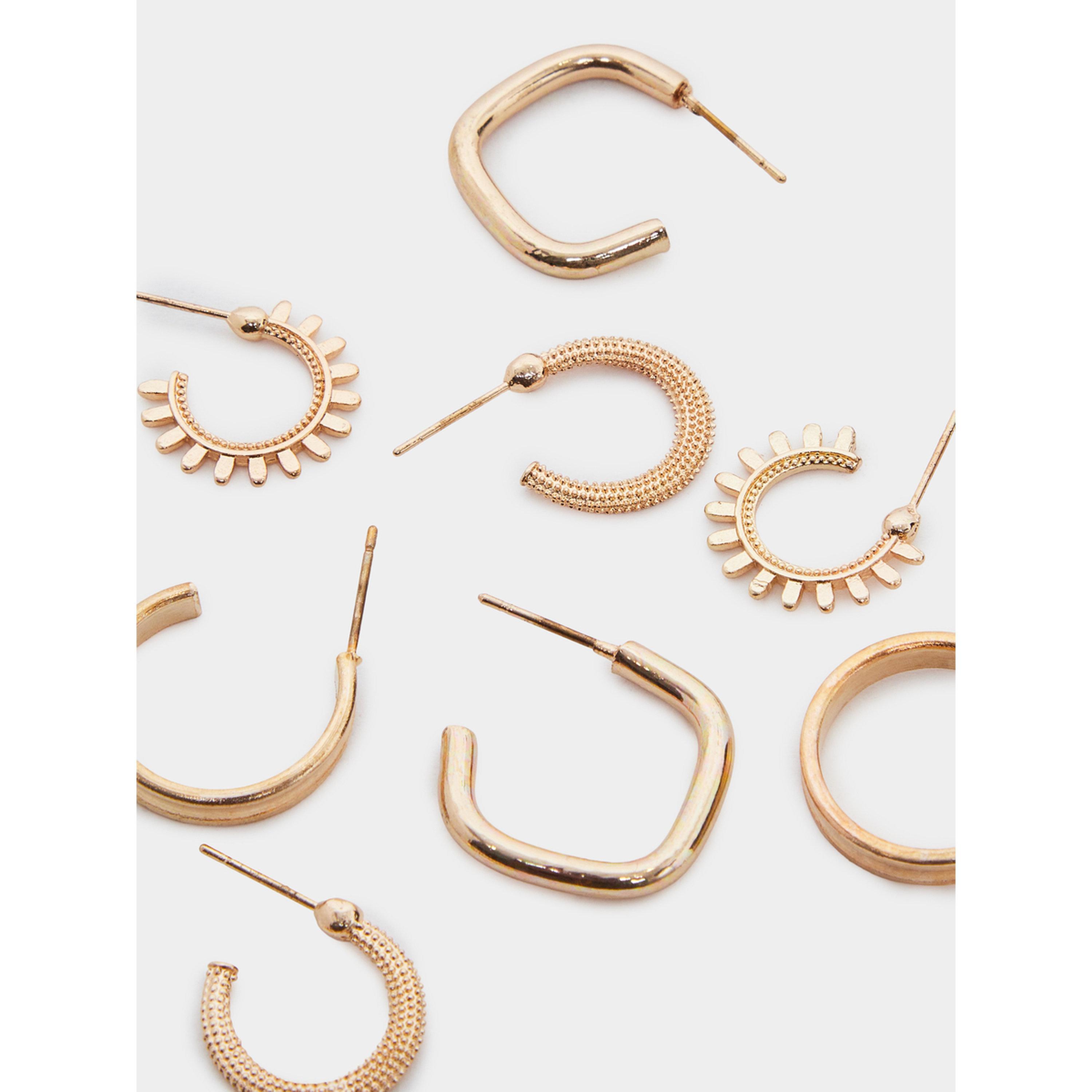 Styli Pack of 16 - Gold Hoop Earrings-women-watchesandjewellery-jewellery-earrings-image-2