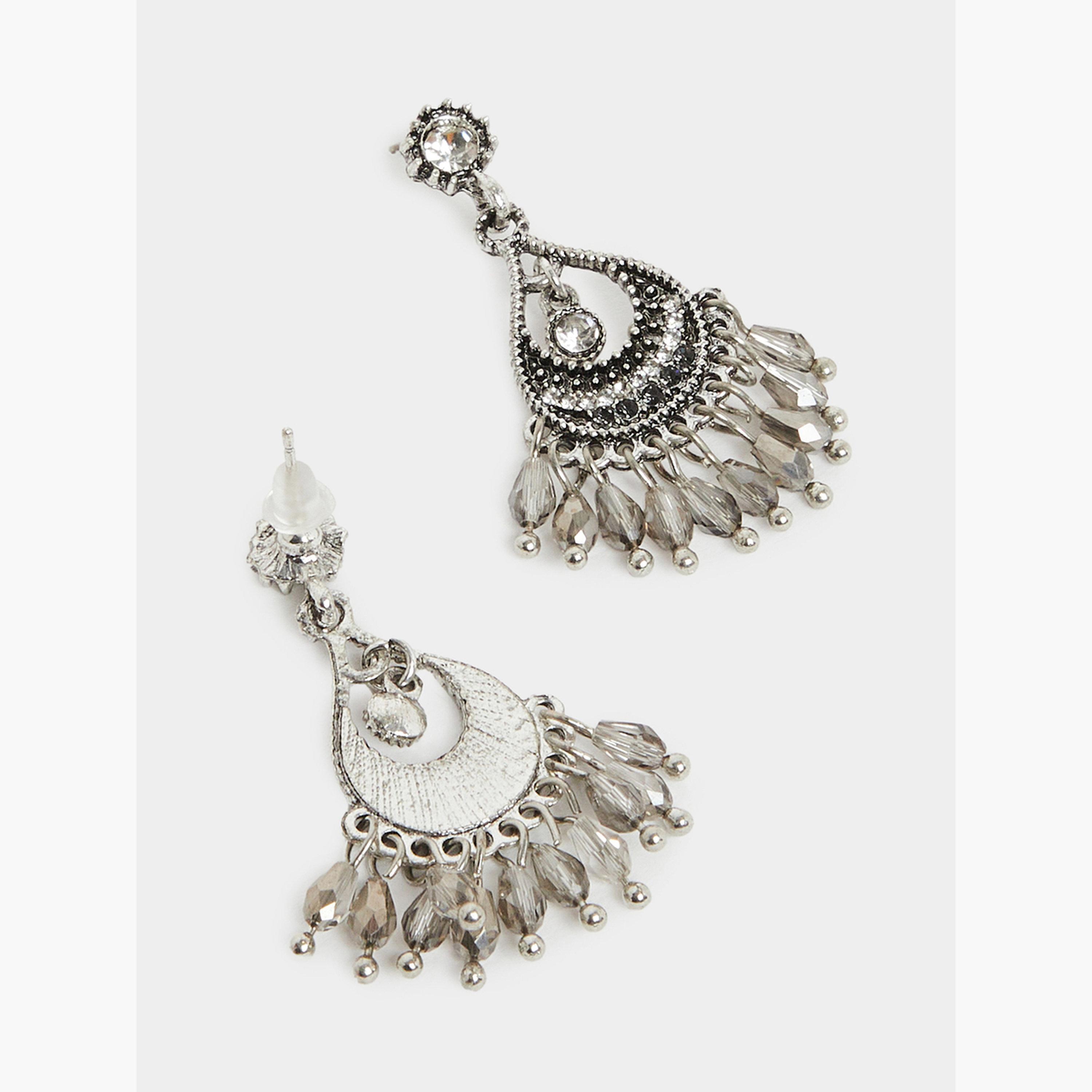 Styli Silver Boho Dangle Earrings-women-watchesandjewellery-jewellery-earrings-image-2