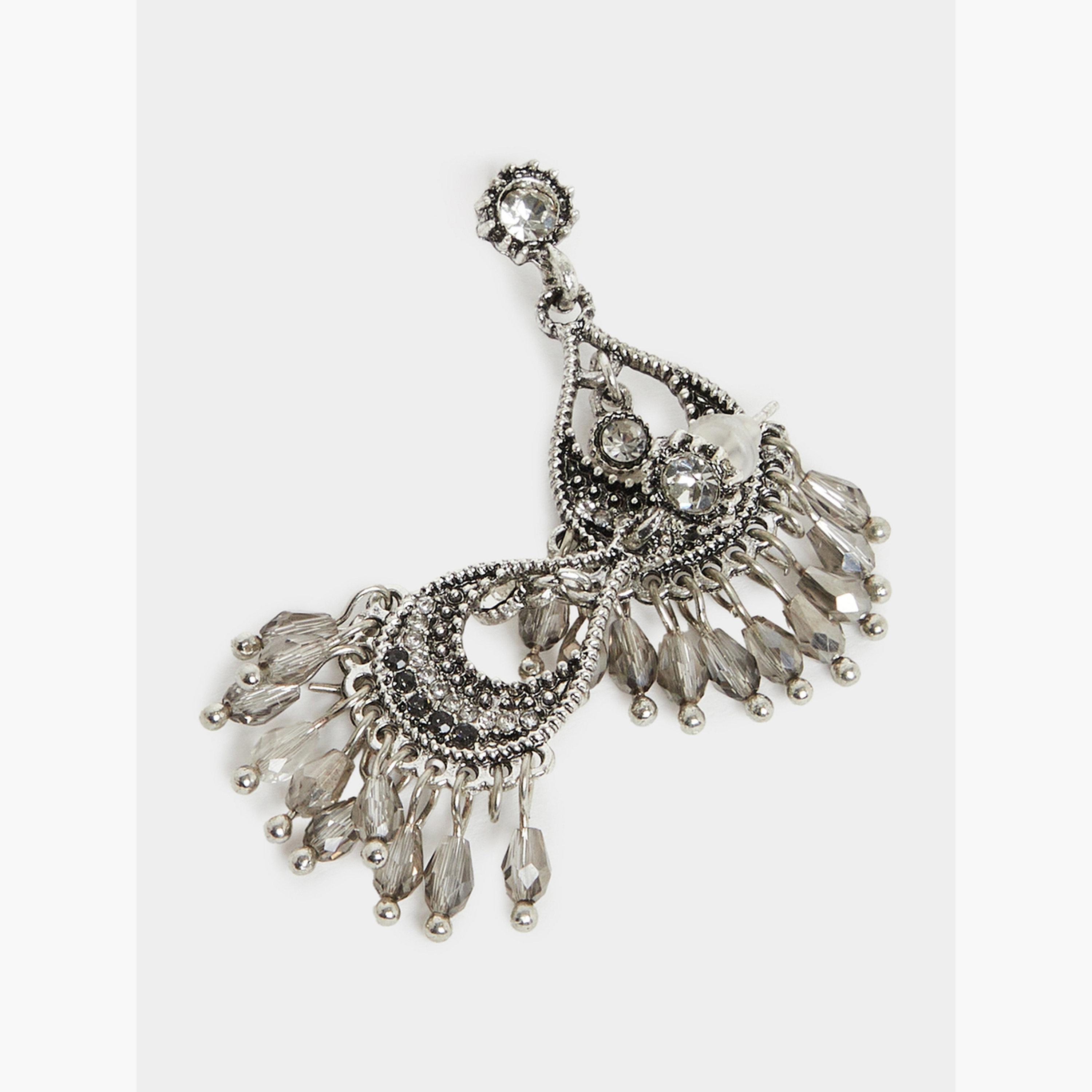 Styli Silver Boho Dangle Earrings-women-watchesandjewellery-jewellery-earrings-image-3
