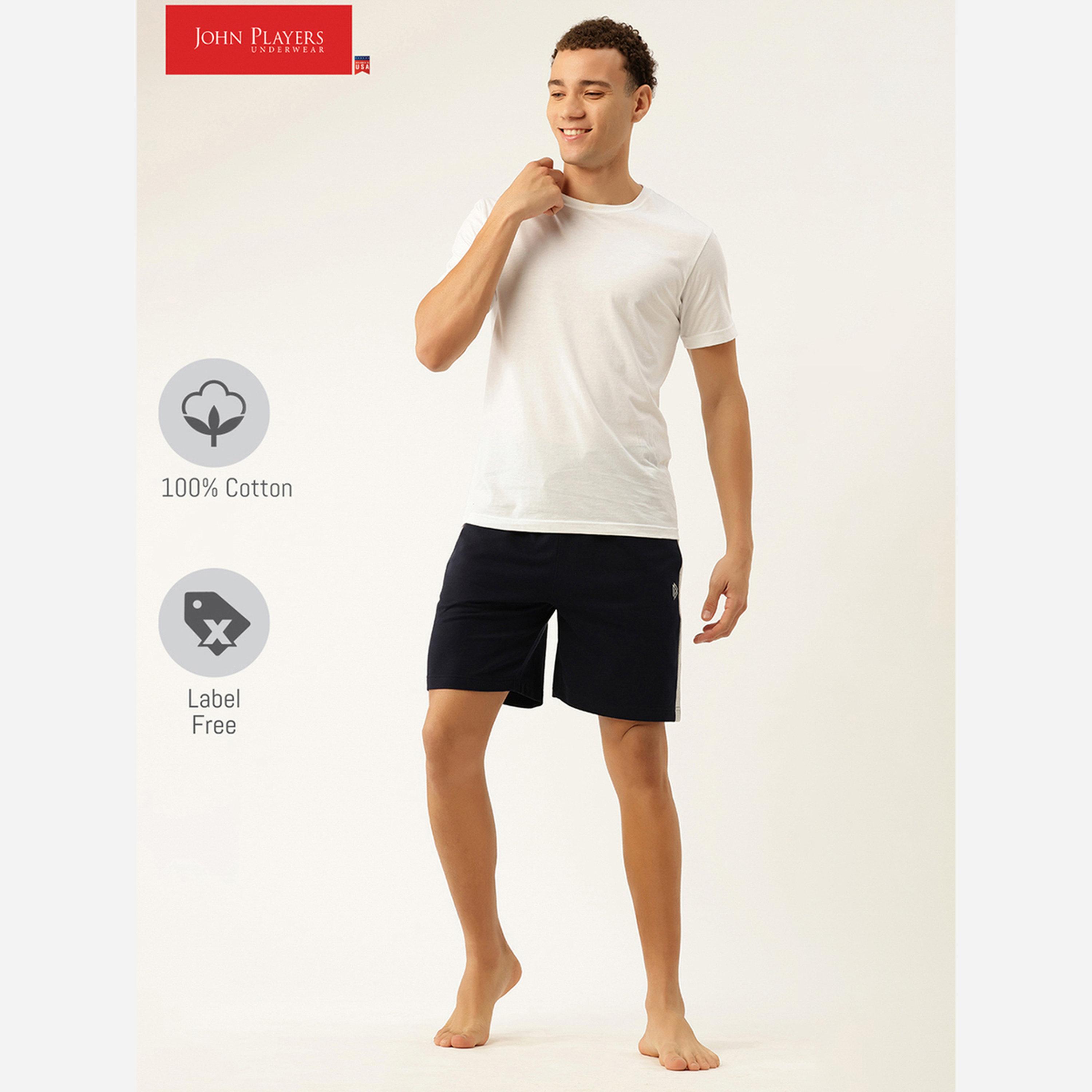 جون بلاير - شورت رجالي قطن لون أزرق داكن-men-clothing-bottoms-shorts-image-2