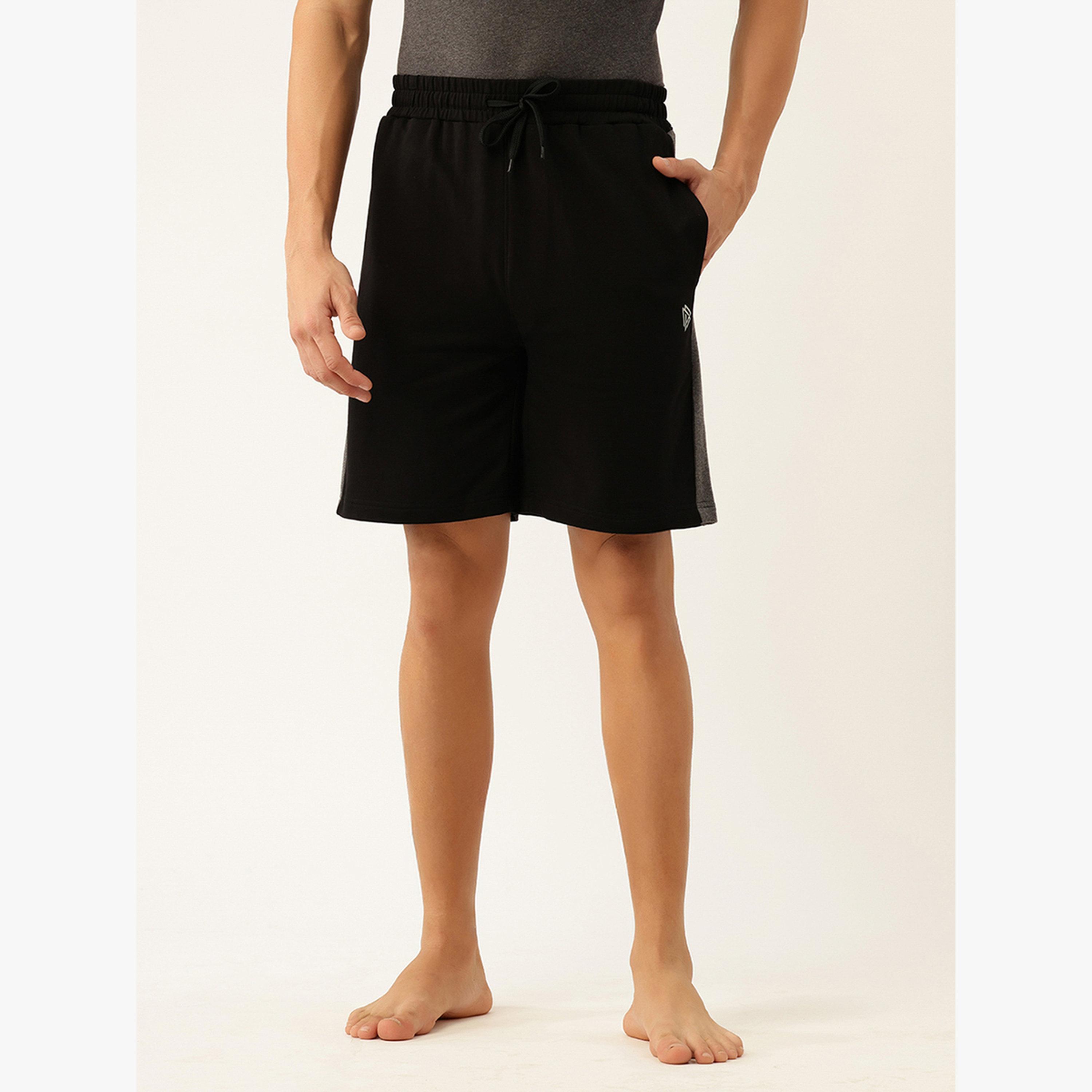 John Player Men Black Cotton Lounge Shorts-men-clothing-bottoms-shorts-image-1