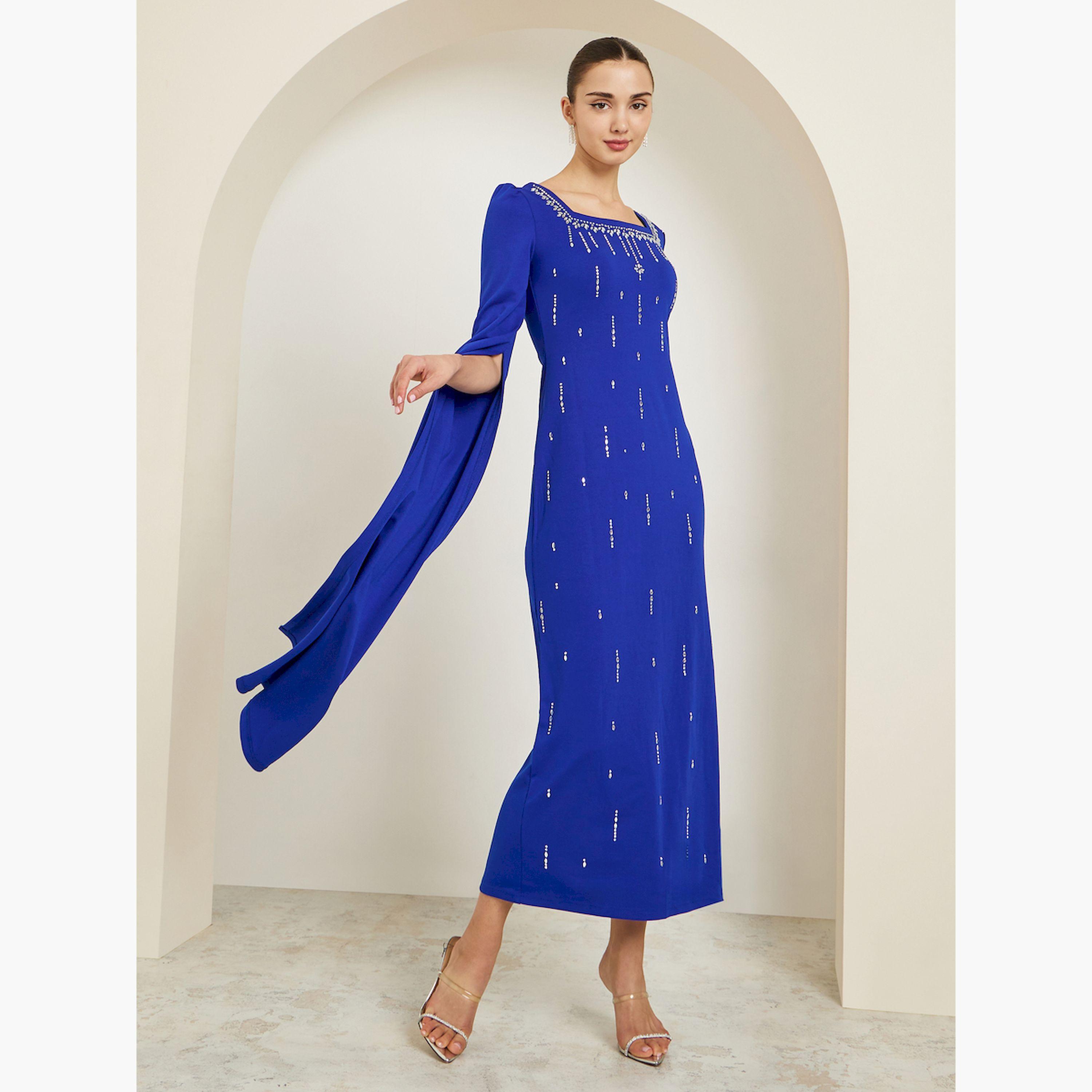 فستان طويل ضيق أكمام طويلة ومزين-women-clothing-dresses-image-3