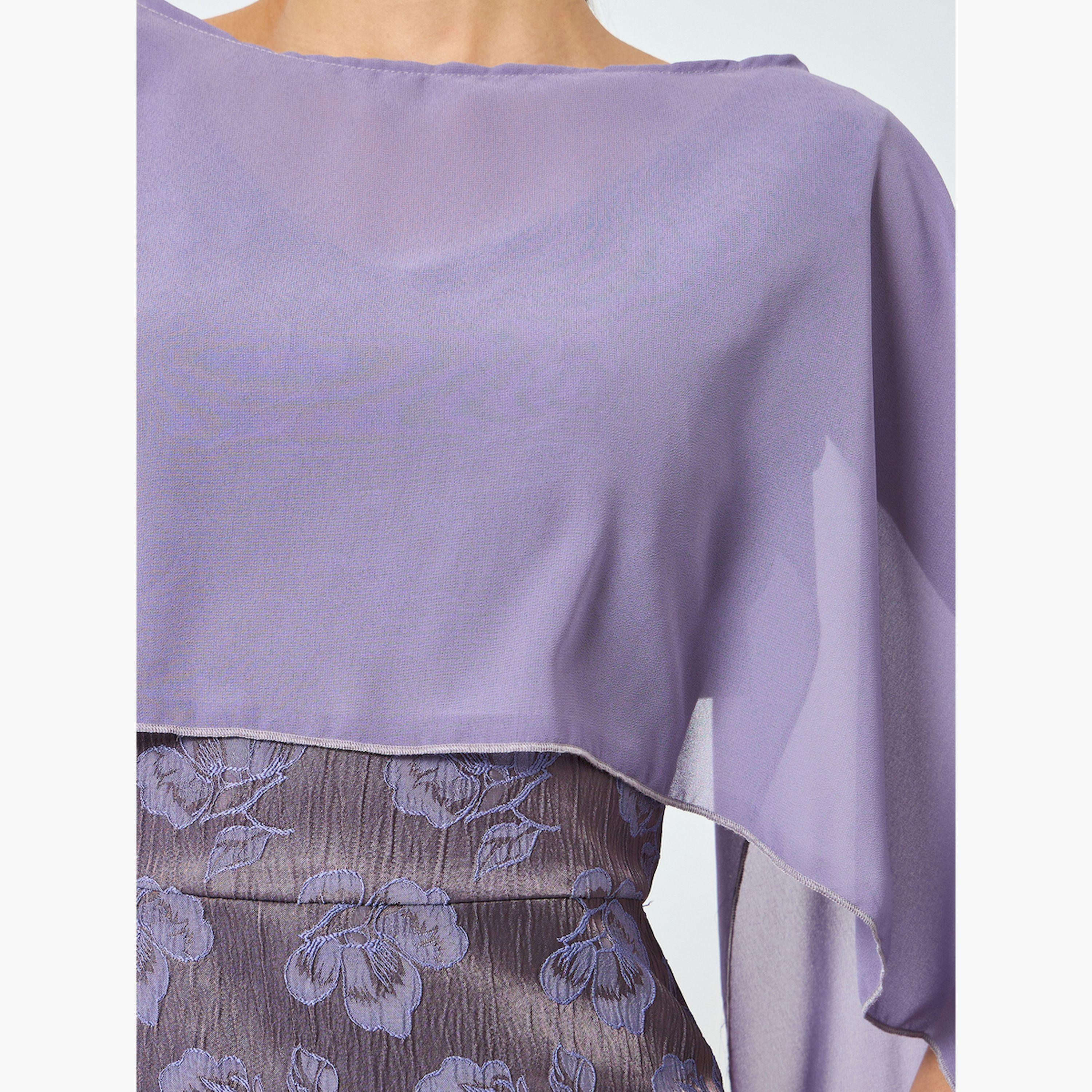 فستان ميدي بأكمام كيب مزينة-women-clothing-dresses-image-5