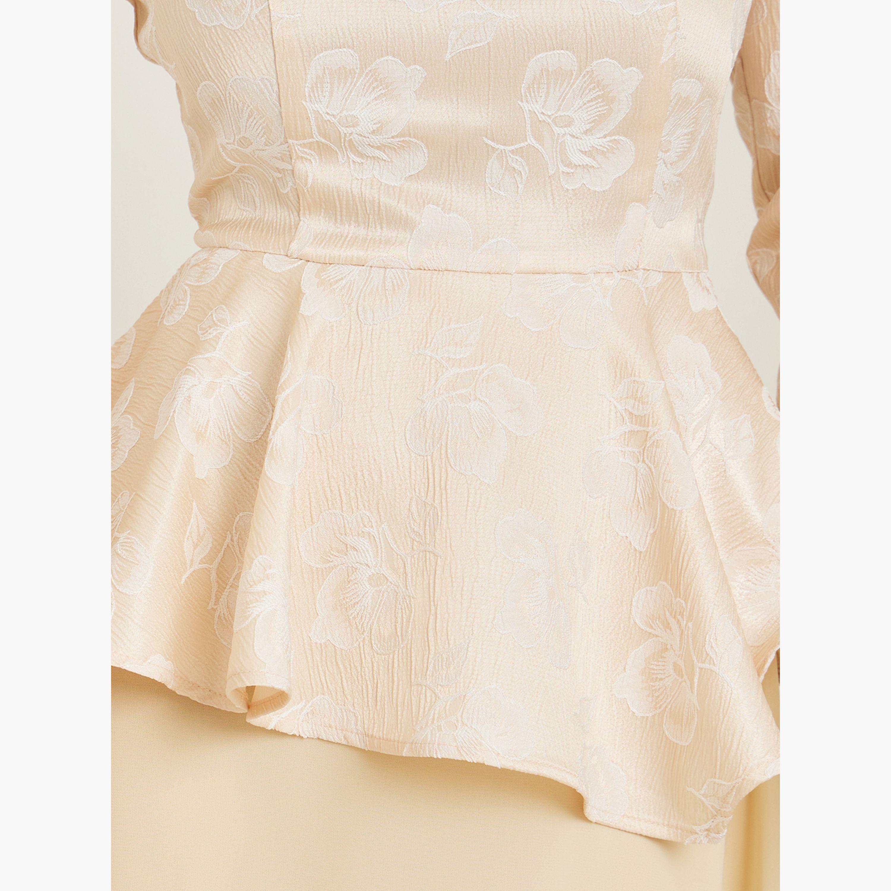 Styli Beige Long Sleeves A-Line Midi Dress-women-clothing-dresses-image-5