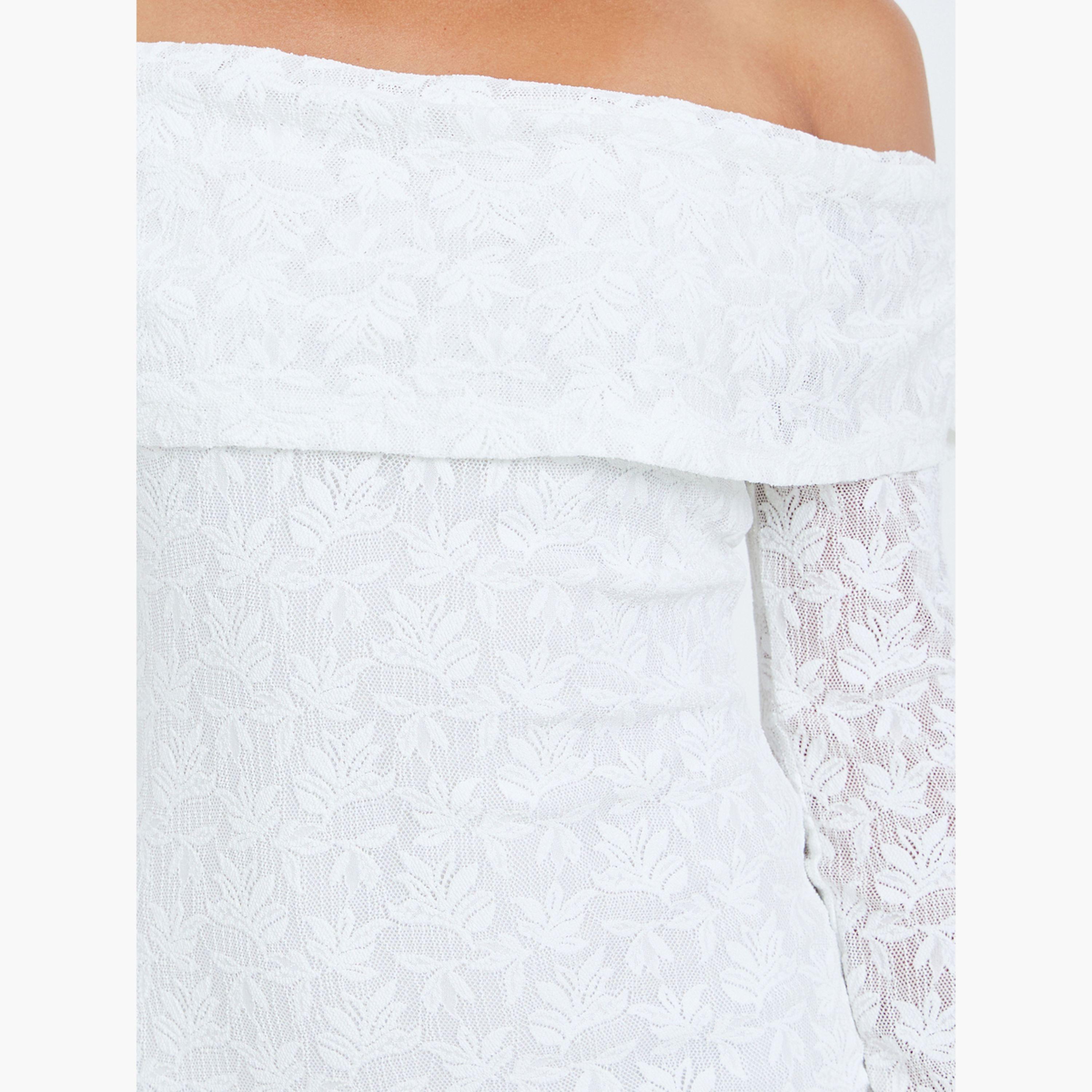 Styli Women White Lace Off Shoulder Mermaid Midi Dress-women-clothing-dresses-image-5