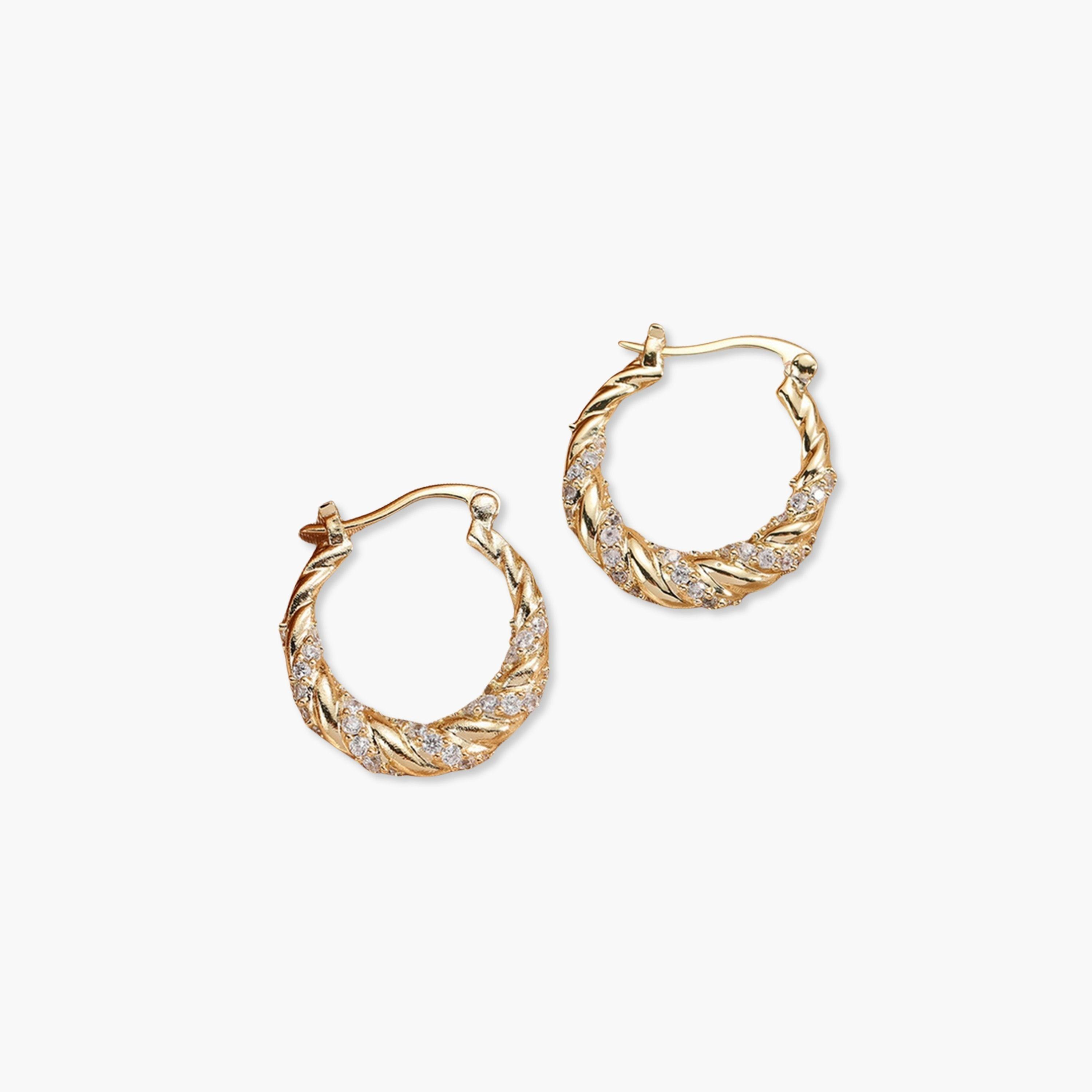 Take Two Contrast Rhinestone Embellished Hoop Earrings-women-watchesandjewellery-jewellery-earrings-image-1