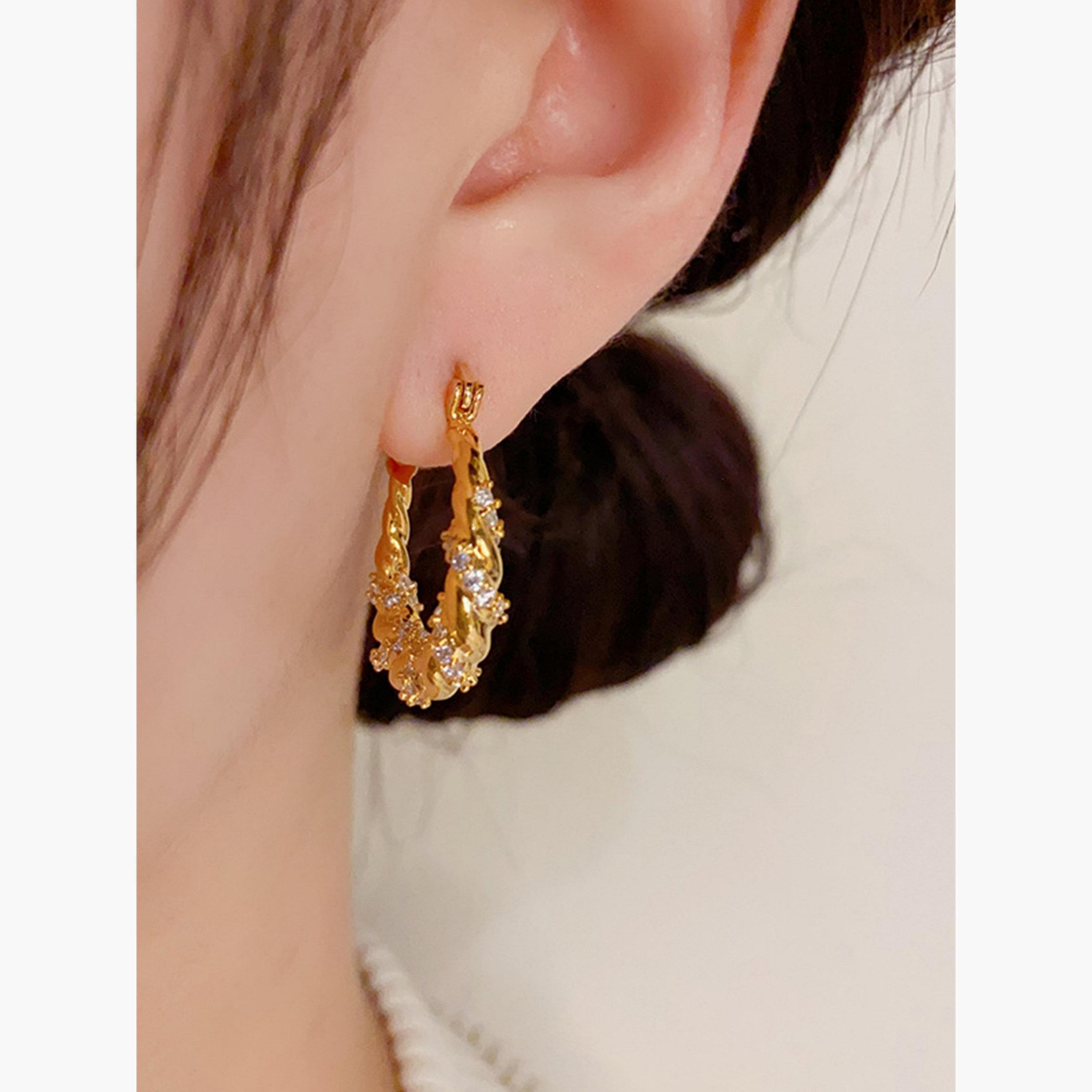 Take Two Contrast Rhinestone Embellished Hoop Earrings-women-watchesandjewellery-jewellery-earrings-image-5