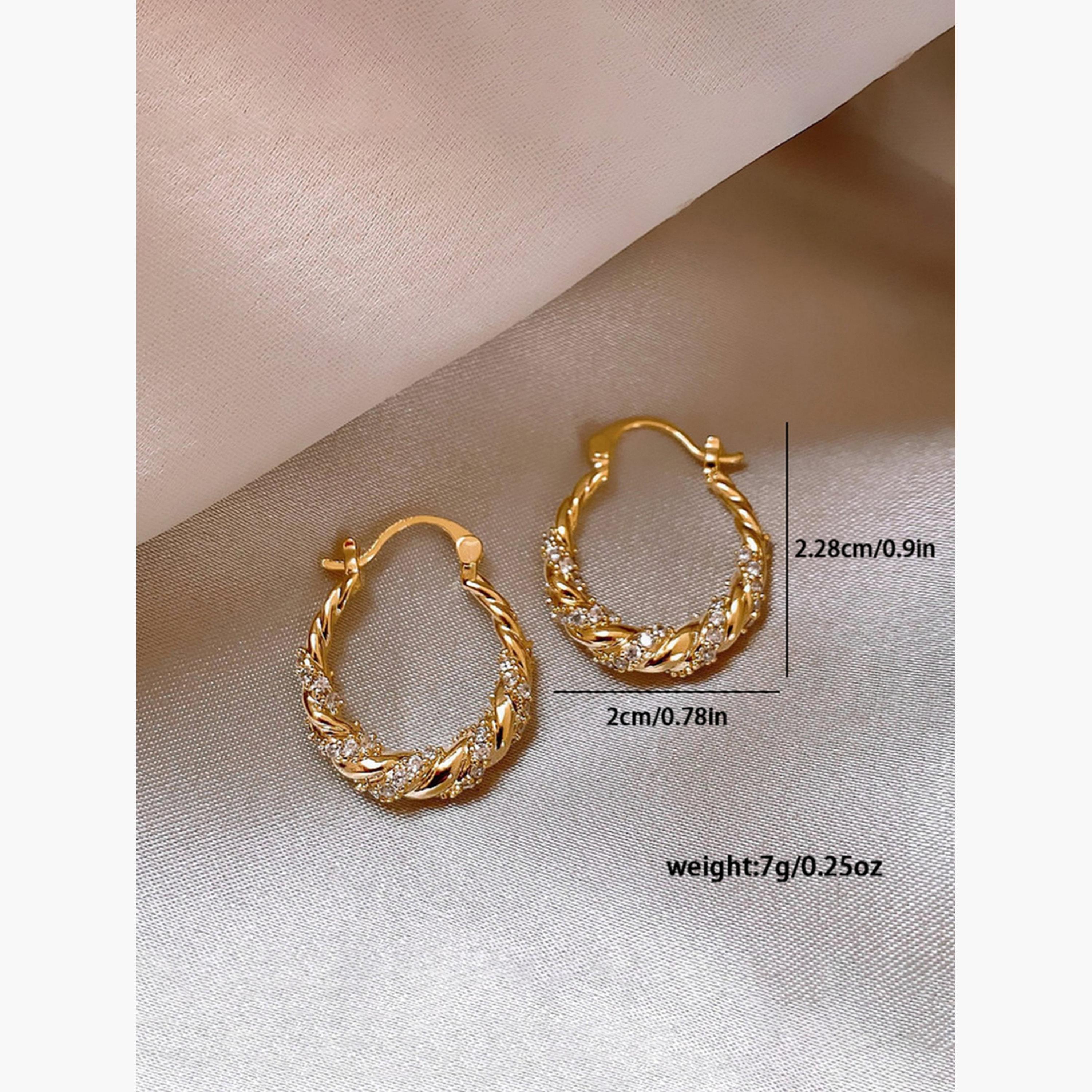 Take Two Contrast Rhinestone Embellished Hoop Earrings-women-watchesandjewellery-jewellery-earrings-image-6