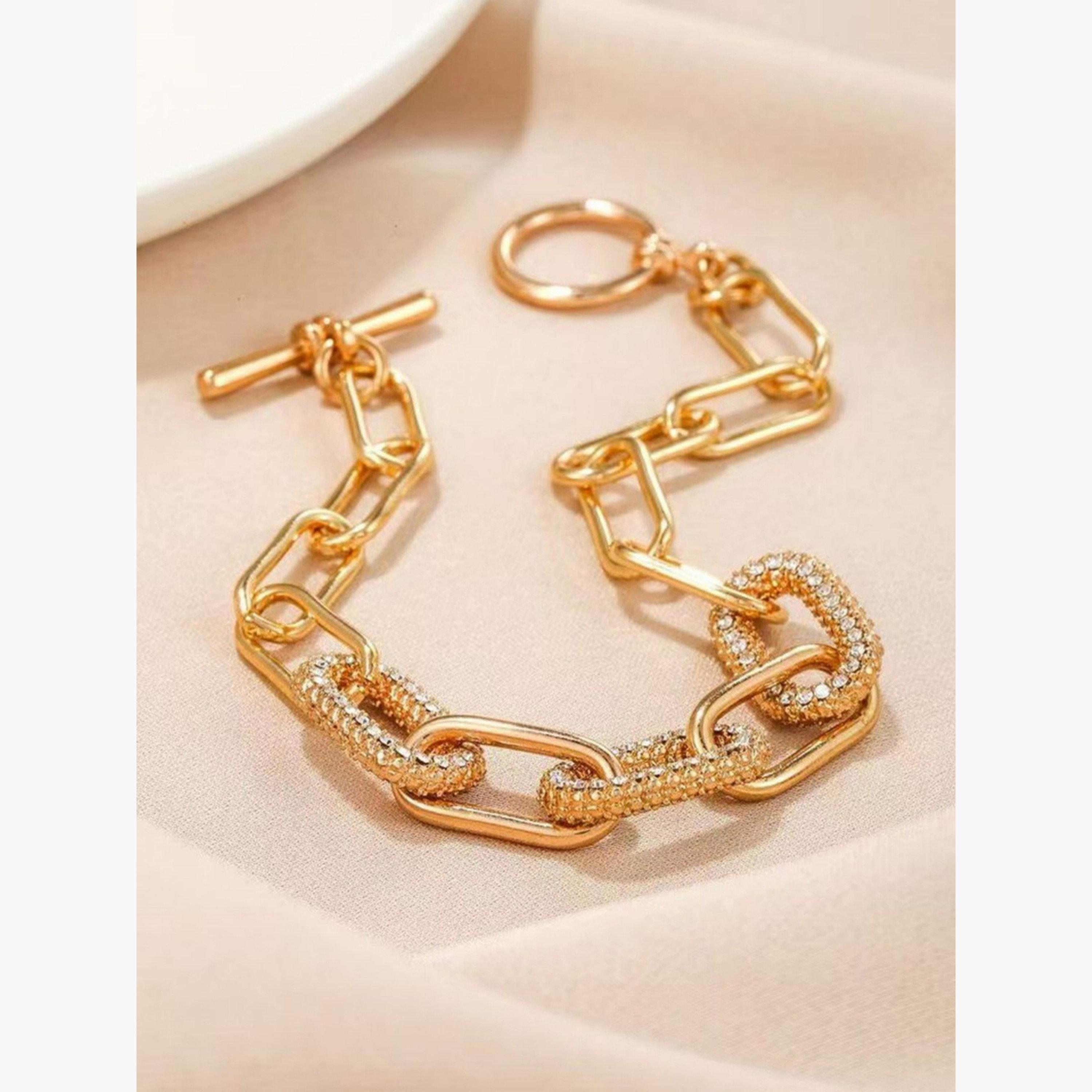 Take Two Golden Rhinestone Chain Bracelets-women-watchesandjewellery-jewellery-banglesandbracelets-image-4