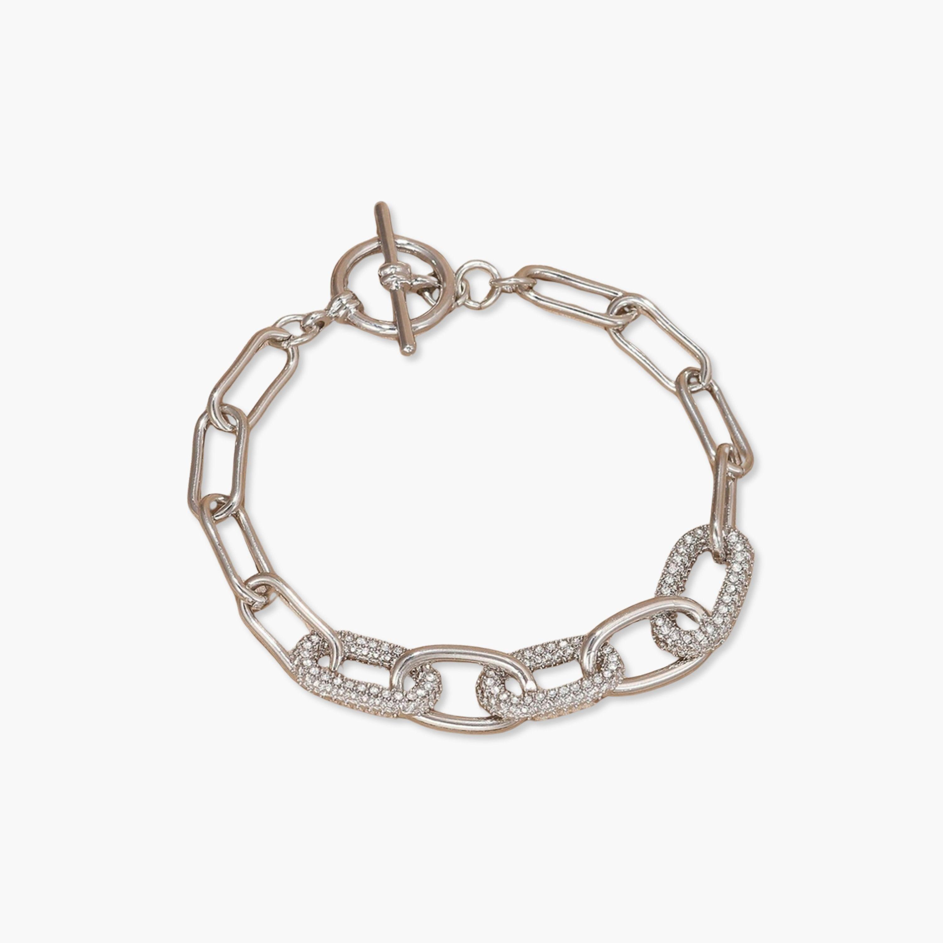 Take Two Silver Rhinestone Chain Bracelets-women-watchesandjewellery-jewellery-banglesandbracelets-image-1