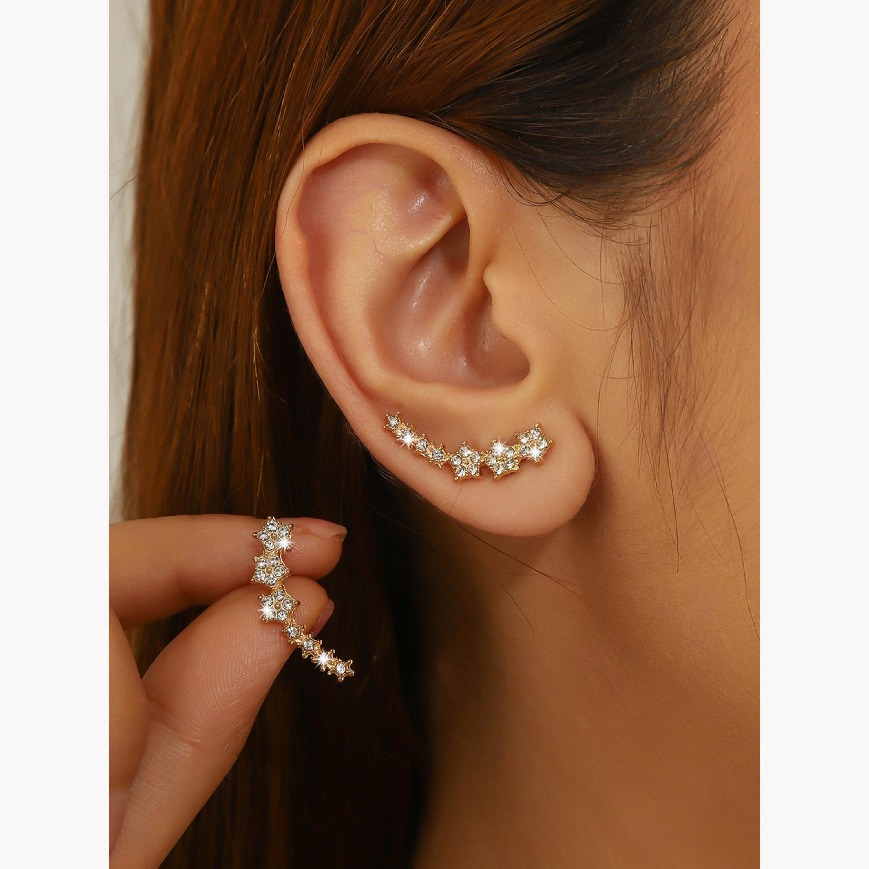 أقراط مزينة بالراين بنمط متناقض-women-watchesandjewellery-jewellery-earrings-image-2