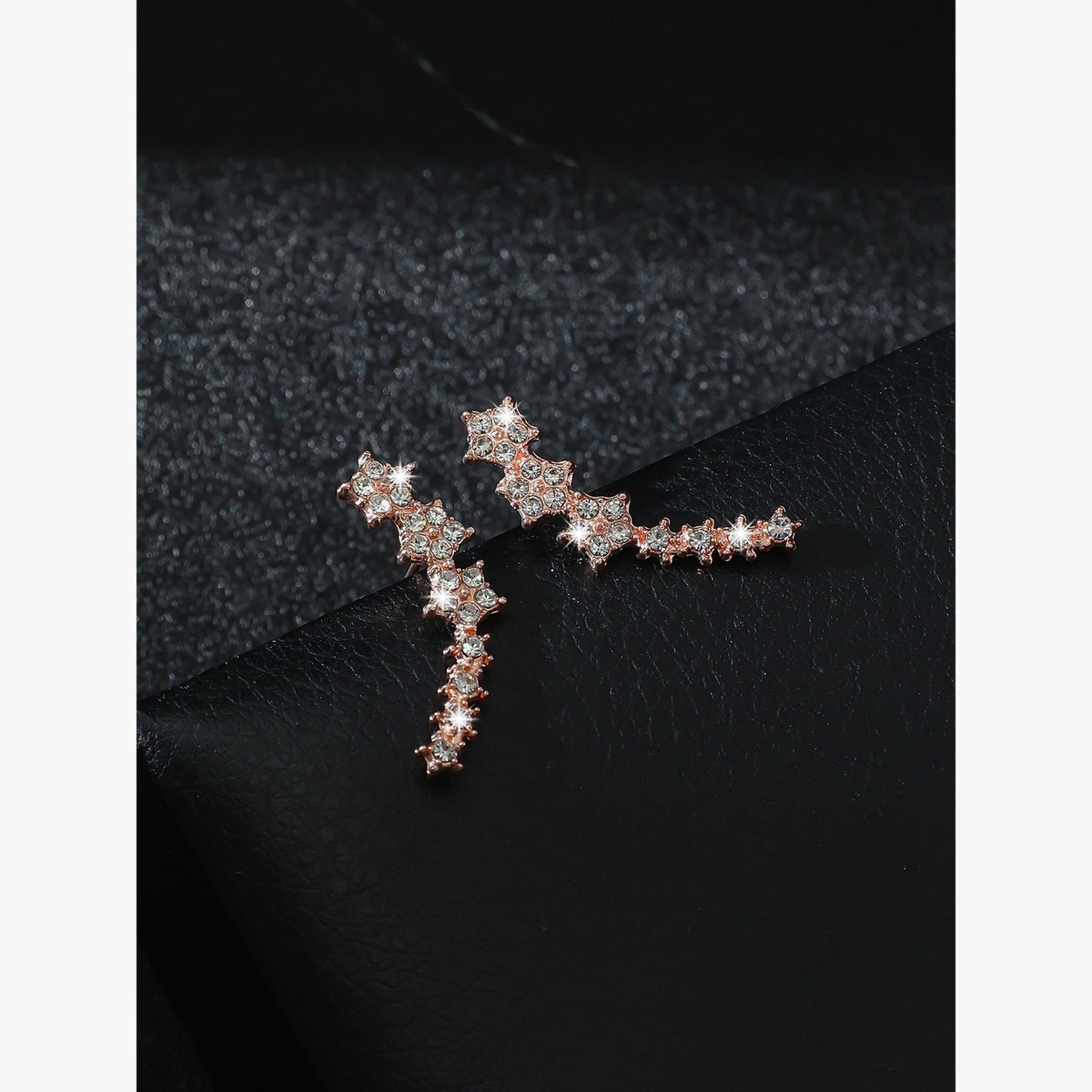 Take Two Contrast Rhinestone Embellished Earrings-women-watchesandjewellery-jewellery-earrings-image-4