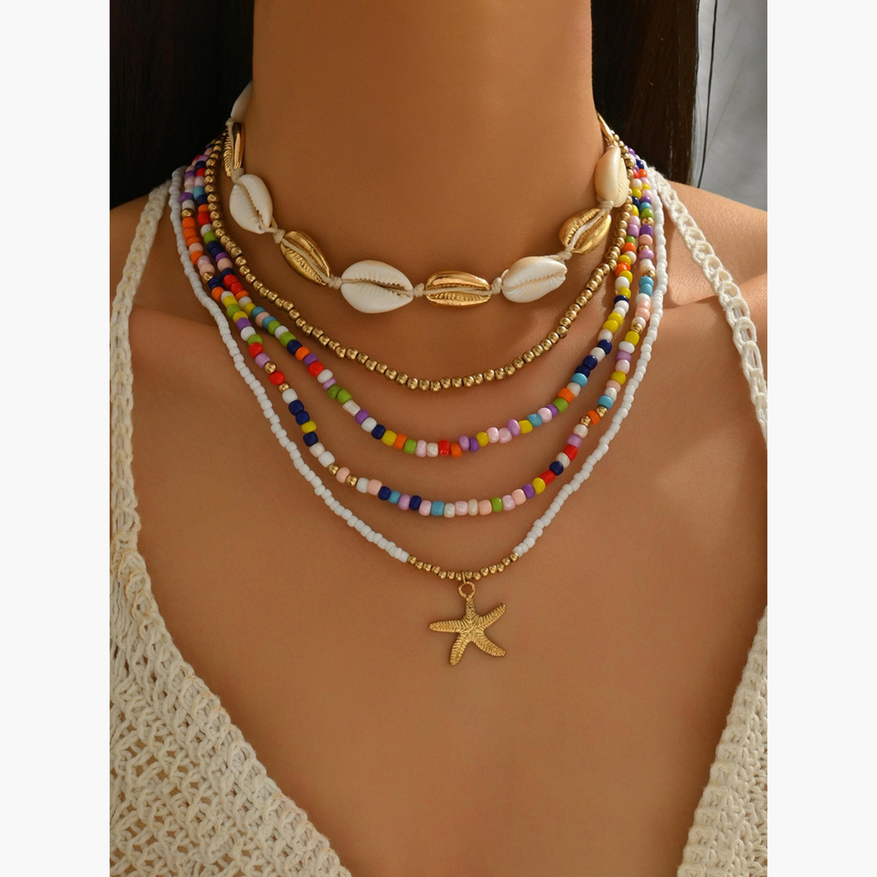 حزمة من 5 - عقود مطرزة بطبقات-women-watchesandjewellery-jewellery-necklacesandpendants-image-3