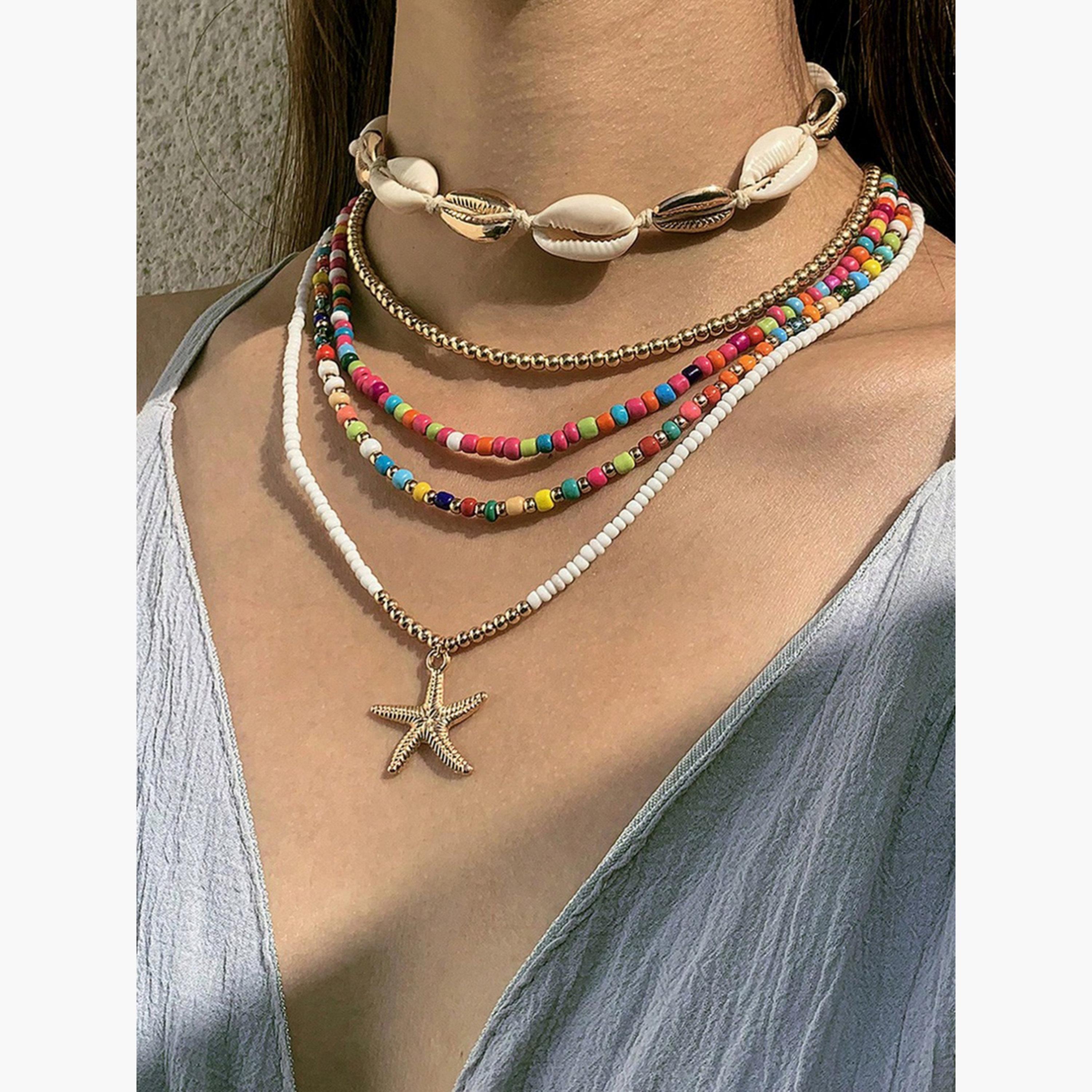 Take Two Pack of 5 - Colorful Layered Beaded Necklaces-women-watchesandjewellery-jewellery-necklacesandpendants-image-4