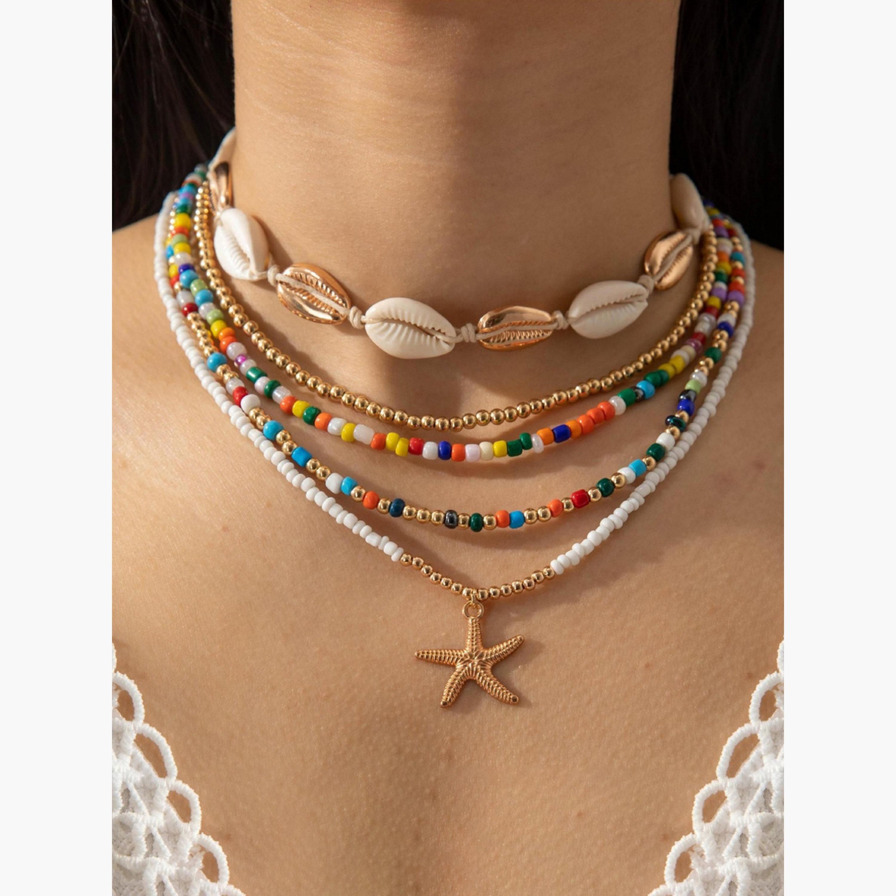 Take Two Pack of 5 - Colorful Layered Beaded Necklaces-women-watchesandjewellery-jewellery-necklacesandpendants-image-6