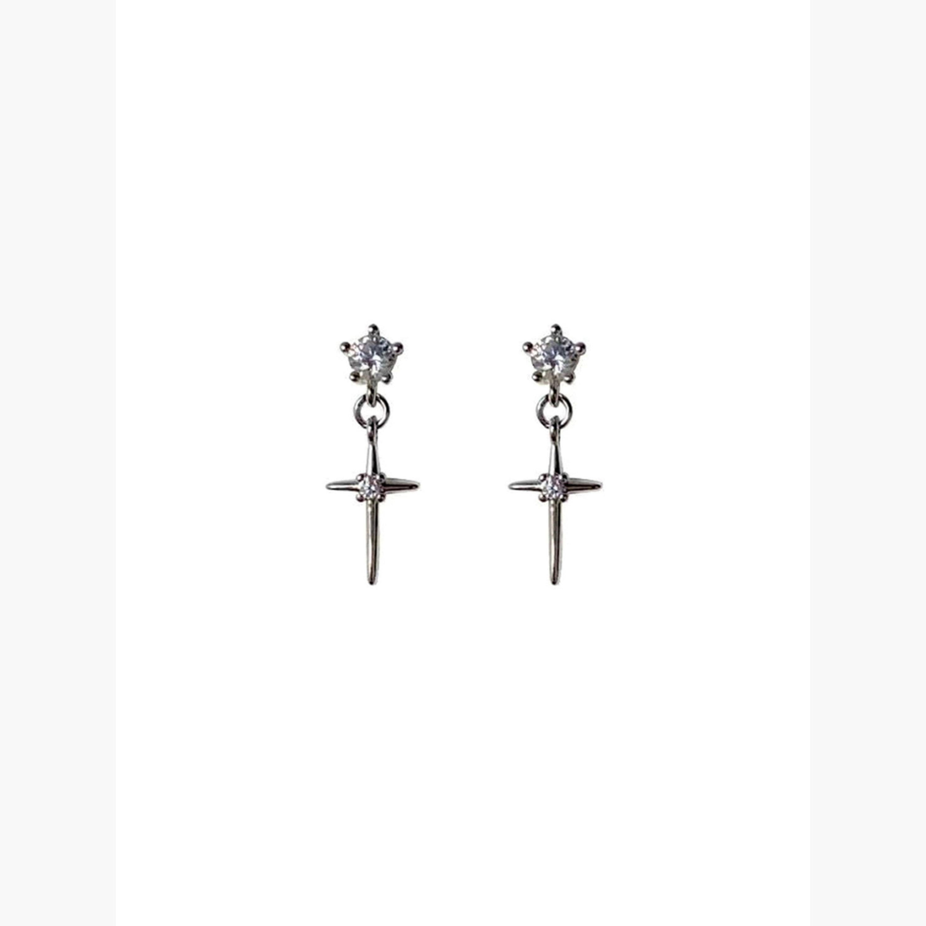 Take Two Silver Rhinestone Embellished Earrings-women-watchesandjewellery-jewellery-earrings-image-1