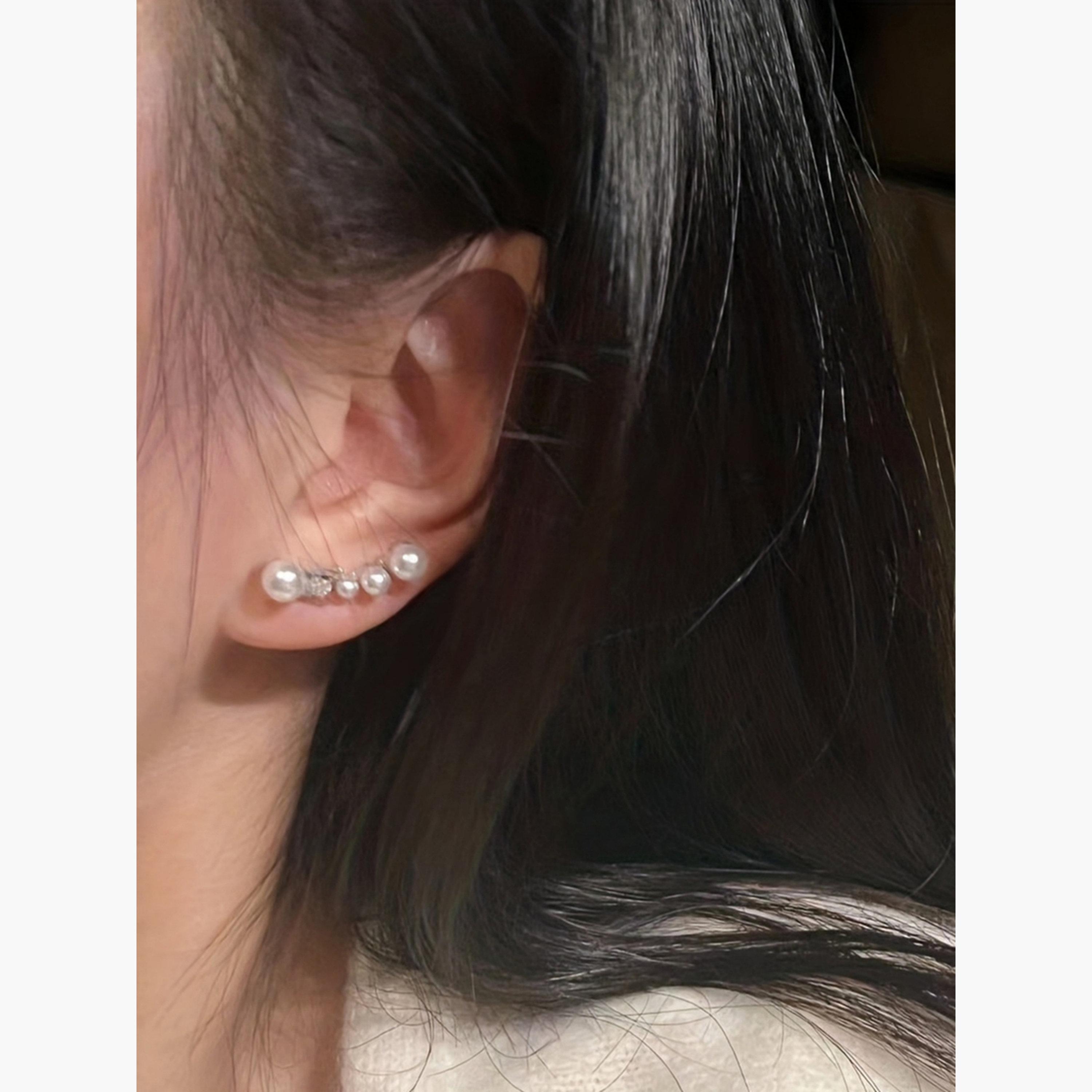 Take Two Faux Pearl Rhinestone Embellished Earrings-women-watchesandjewellery-jewellery-earrings-image-3
