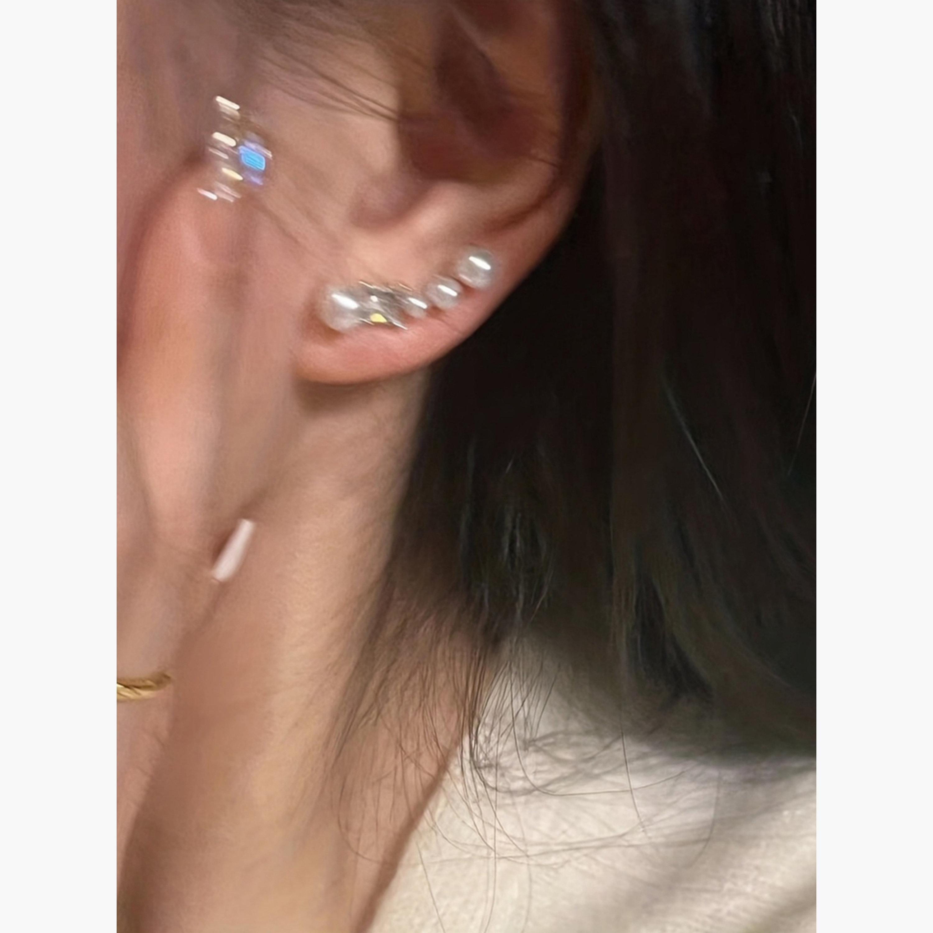 Take Two Faux Pearl Rhinestone Embellished Earrings-women-watchesandjewellery-jewellery-earrings-image-4