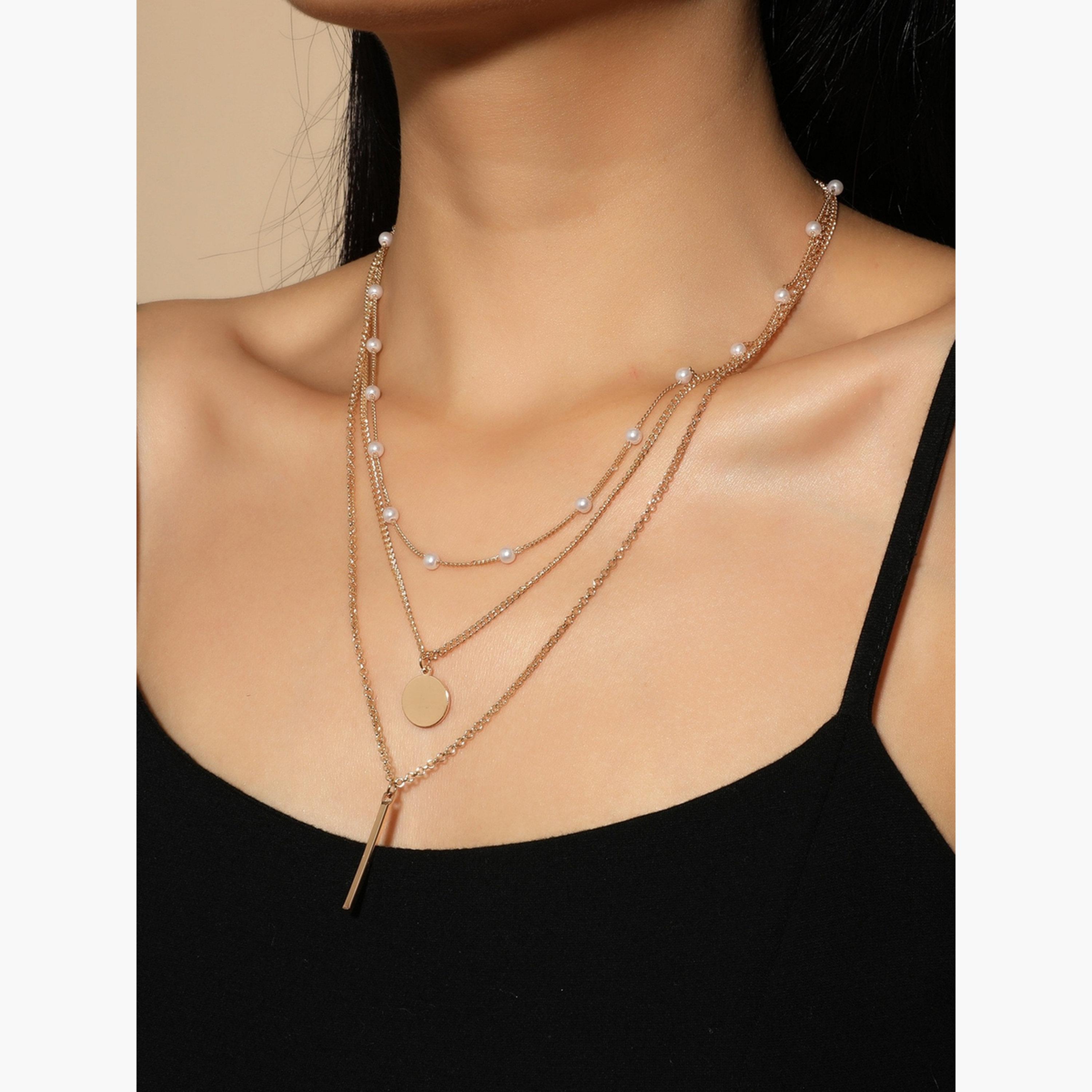 Take Two Faux Pearl Embellished Layered Necklace-women-watchesandjewellery-jewellery-necklacesandpendants-image-2