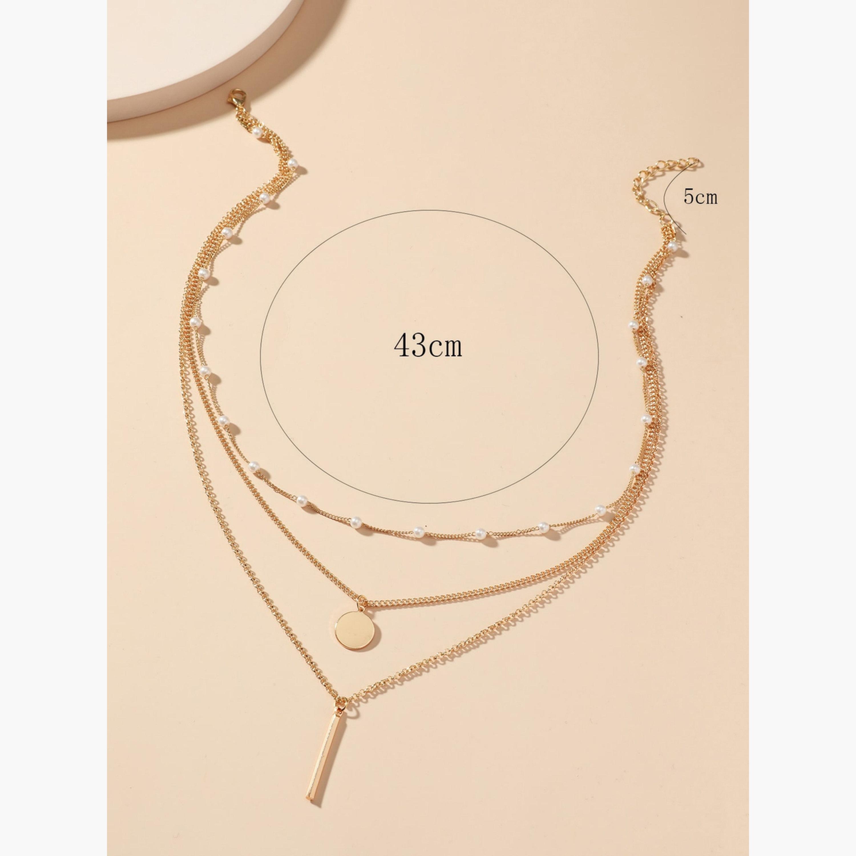 عقد بطبقات مزين باللؤلؤ الصناعي-women-watchesandjewellery-jewellery-necklacesandpendants-image-4