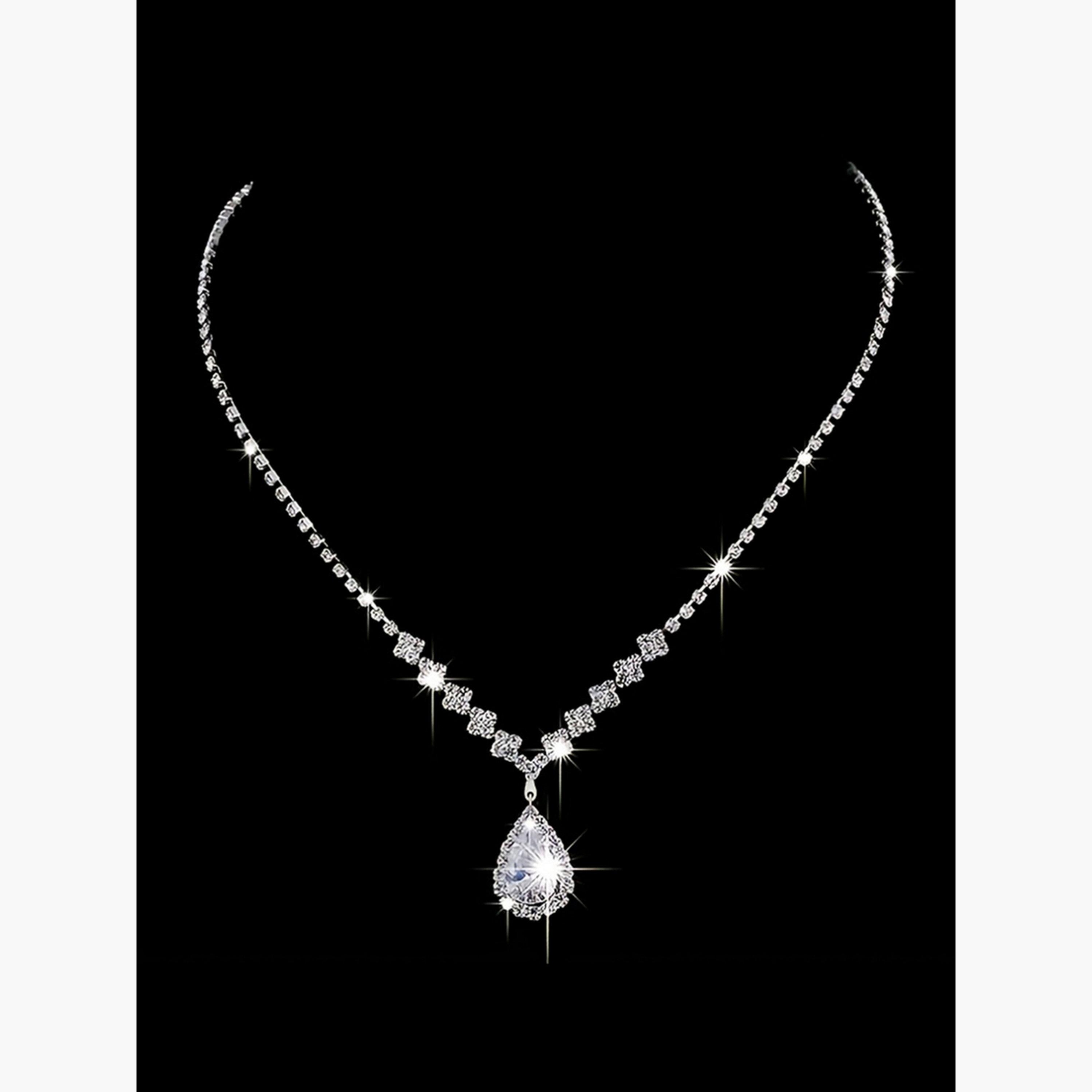 Take Two Silver Embellished Necklace with Drop Pendant-women-watchesandjewellery-jewellery-necklacesandpendants-image-2