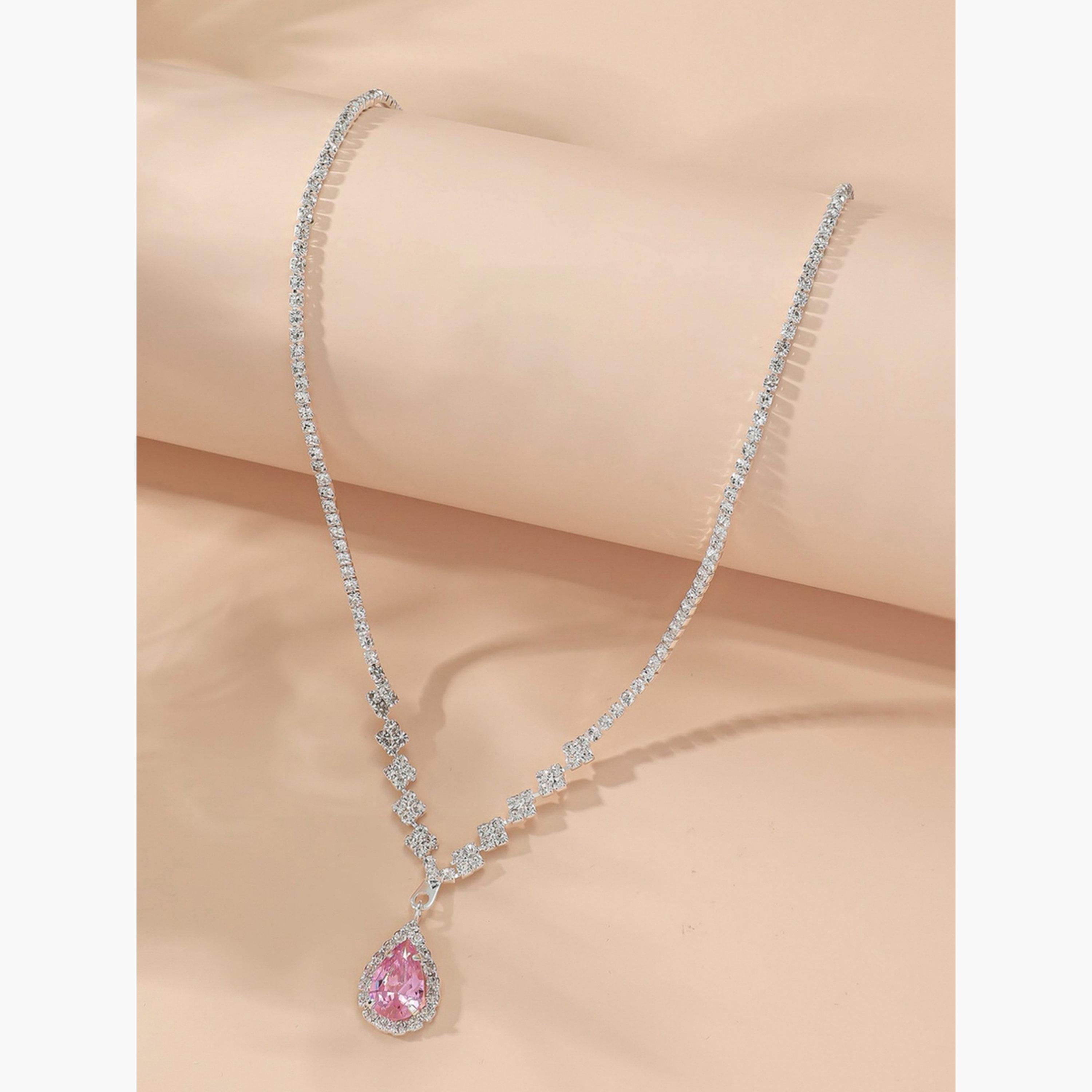 عقد مزين بدلاية متدلية بنمط متناقض-women-watchesandjewellery-jewellery-necklacesandpendants-image-3