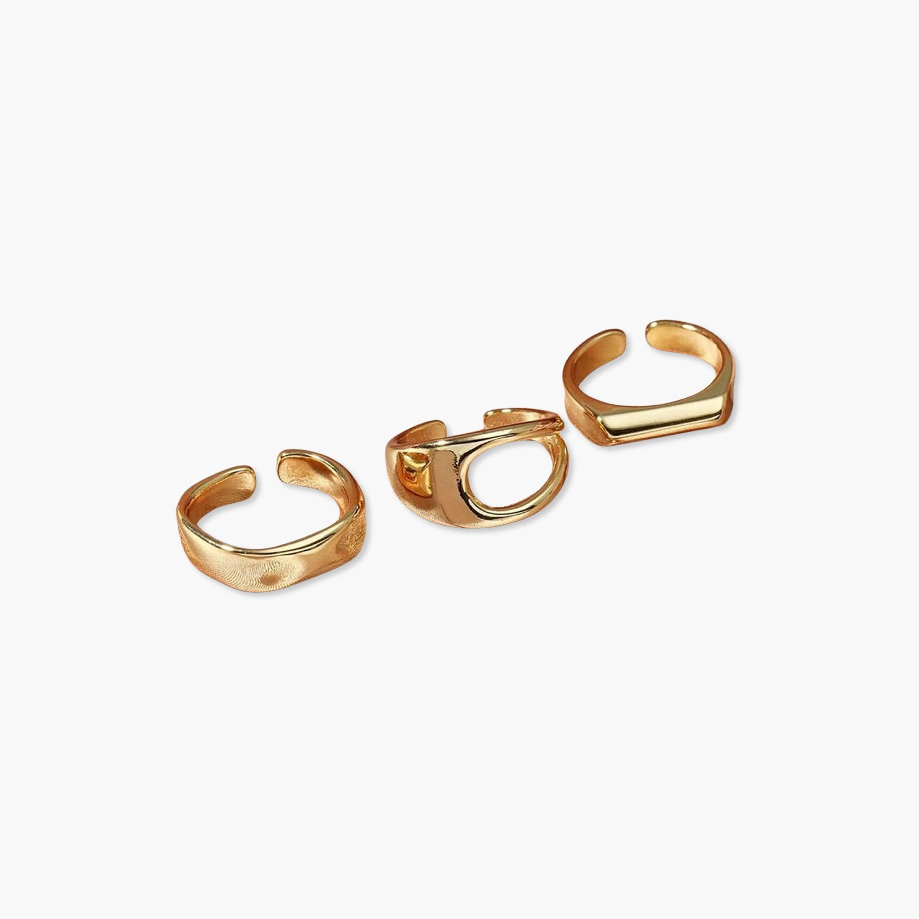 Take Two Pack of 3 - Assorted Golden Rings-women-watchesandjewellery-jewellery-rings-image-1
