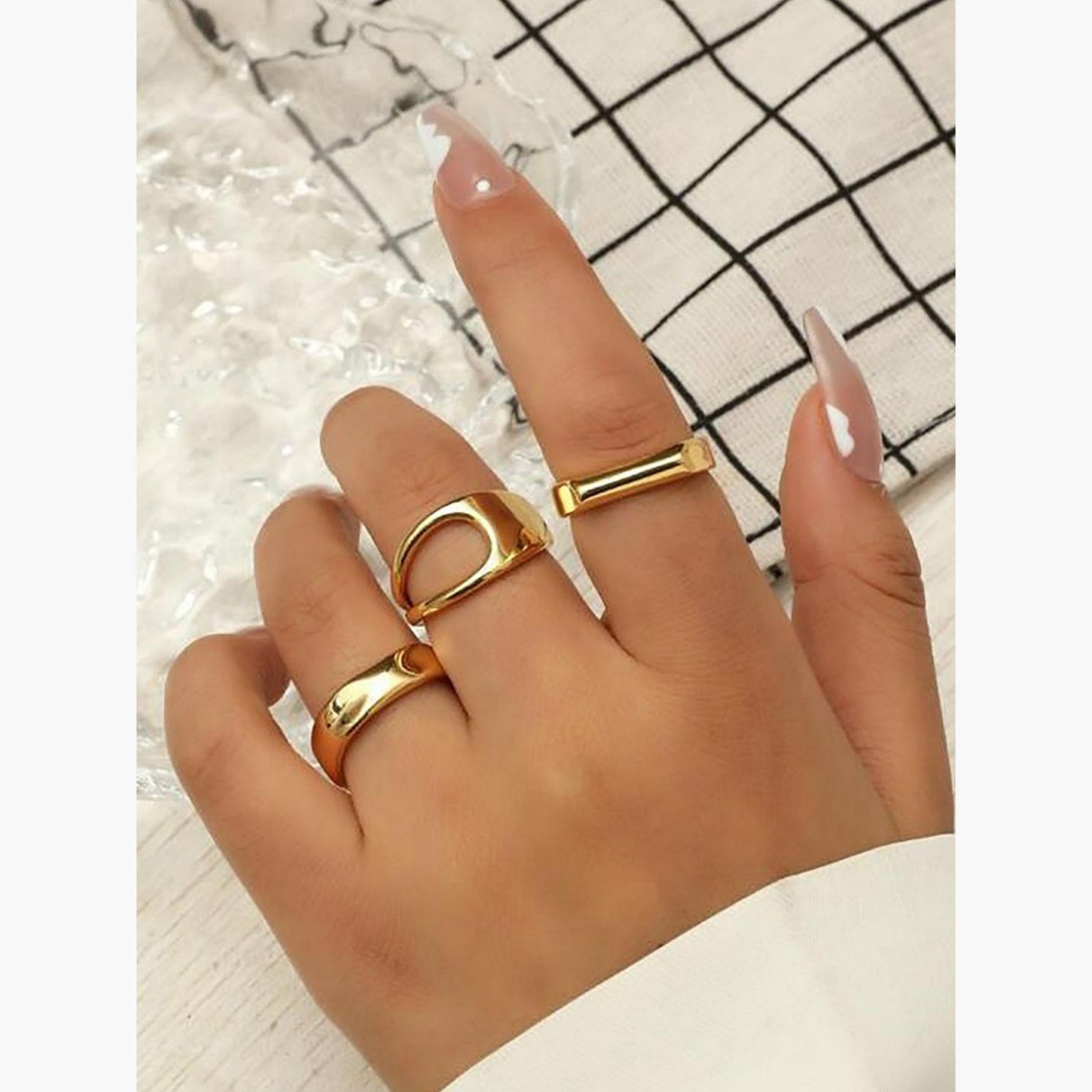 Take Two Pack of 3 - Assorted Golden Rings-women-watchesandjewellery-jewellery-rings-image-2