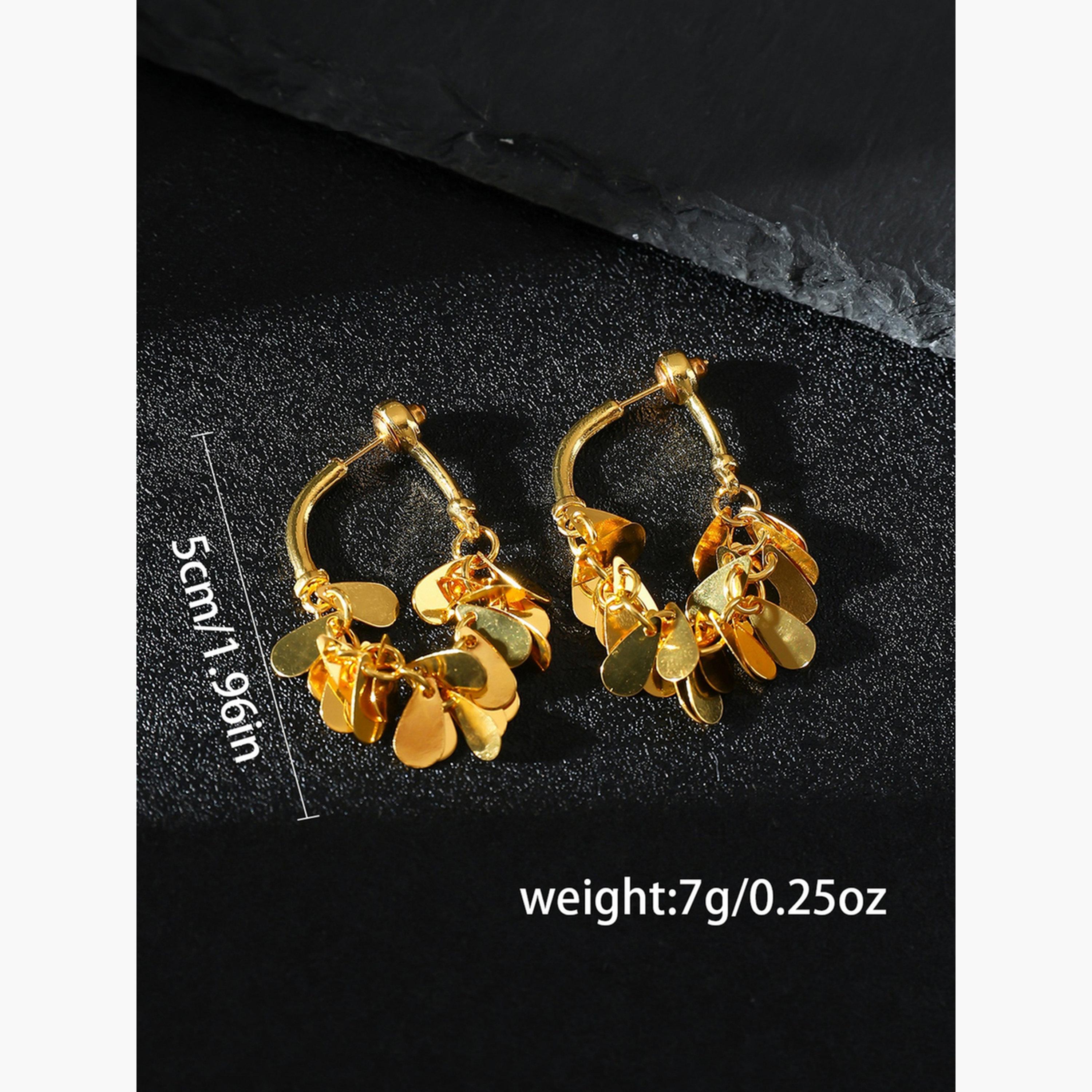 أقراط حلقية بدلايات شرابة دائرية-women-watchesandjewellery-jewellery-earrings-image-3