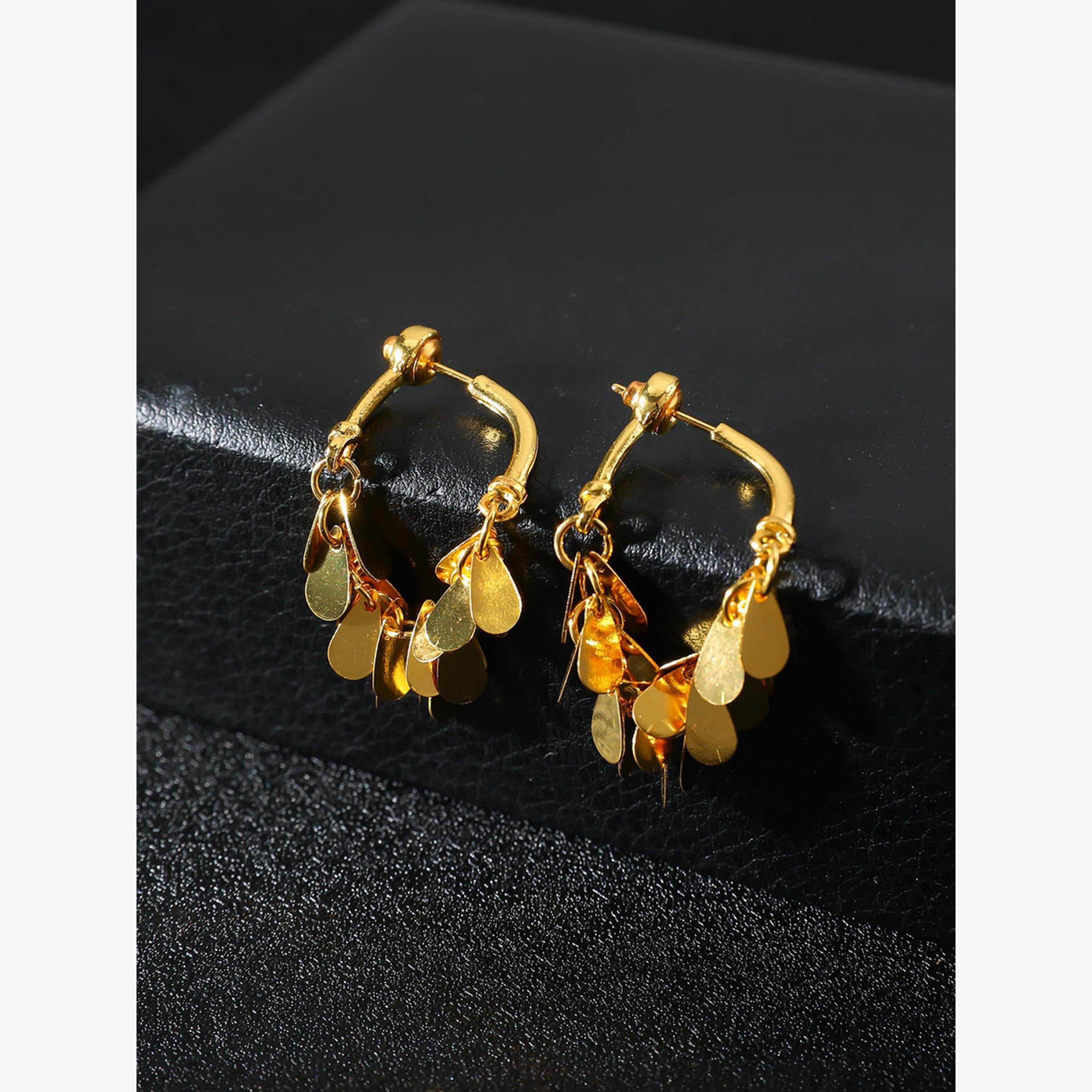 أقراط حلقية بدلايات شرابة دائرية-women-watchesandjewellery-jewellery-earrings-image-4