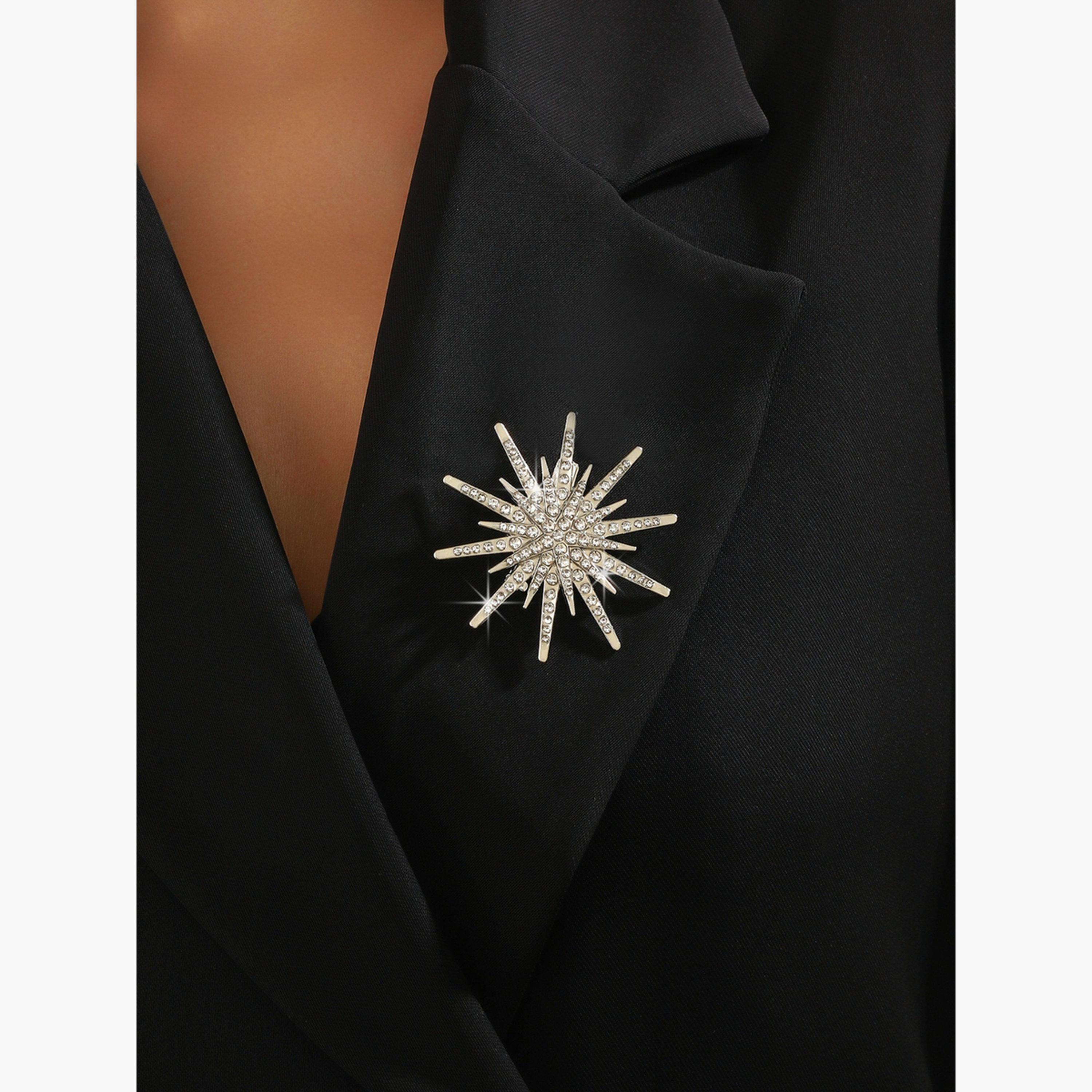 Take Two Sea Urchin Shaped Rhinestone Embellished Brooch-women-watchesandjewellery-jewellery-brooches-image-2