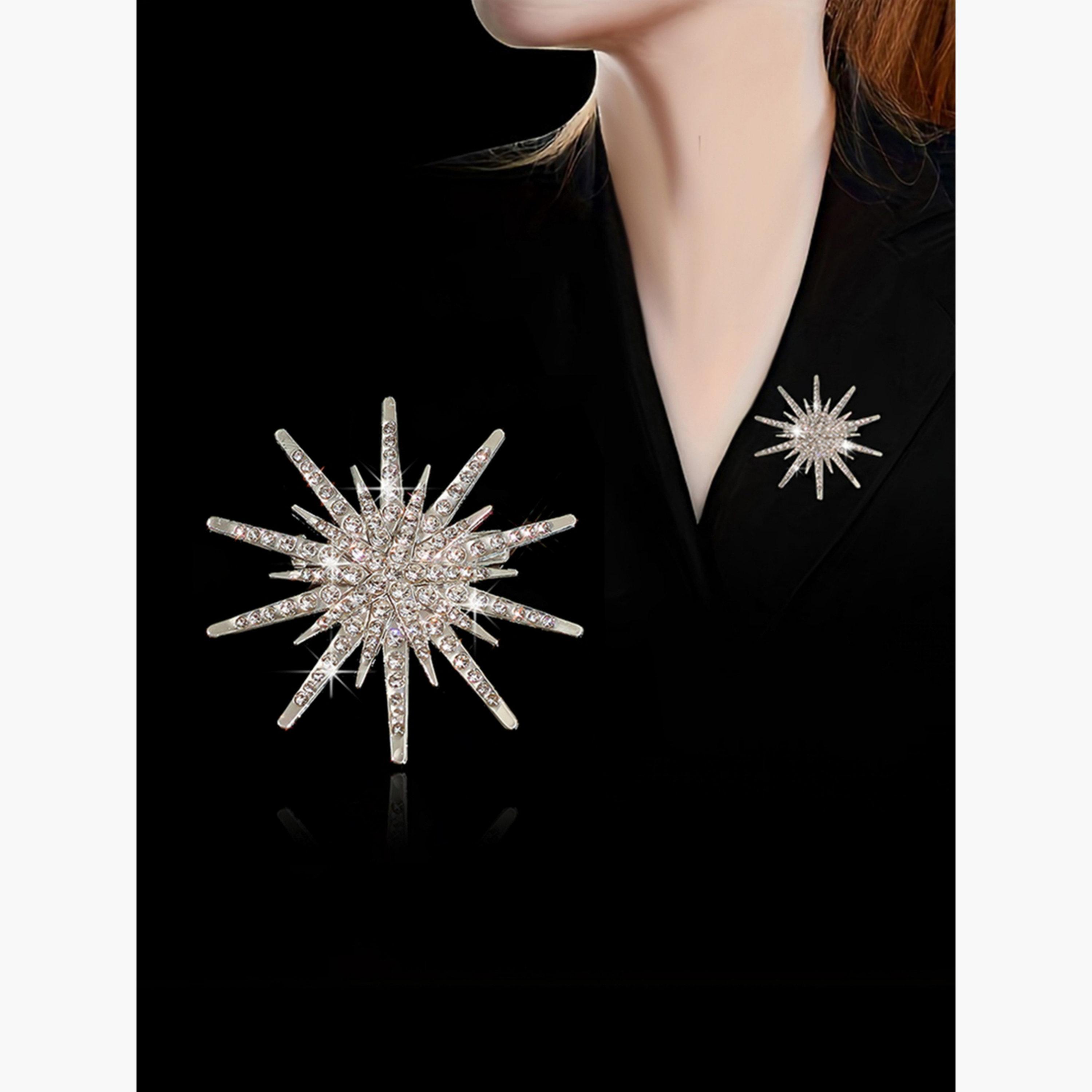 بروش مزين بالراين على شكل قنفذ البحر-women-watchesandjewellery-jewellery-brooches-image-6