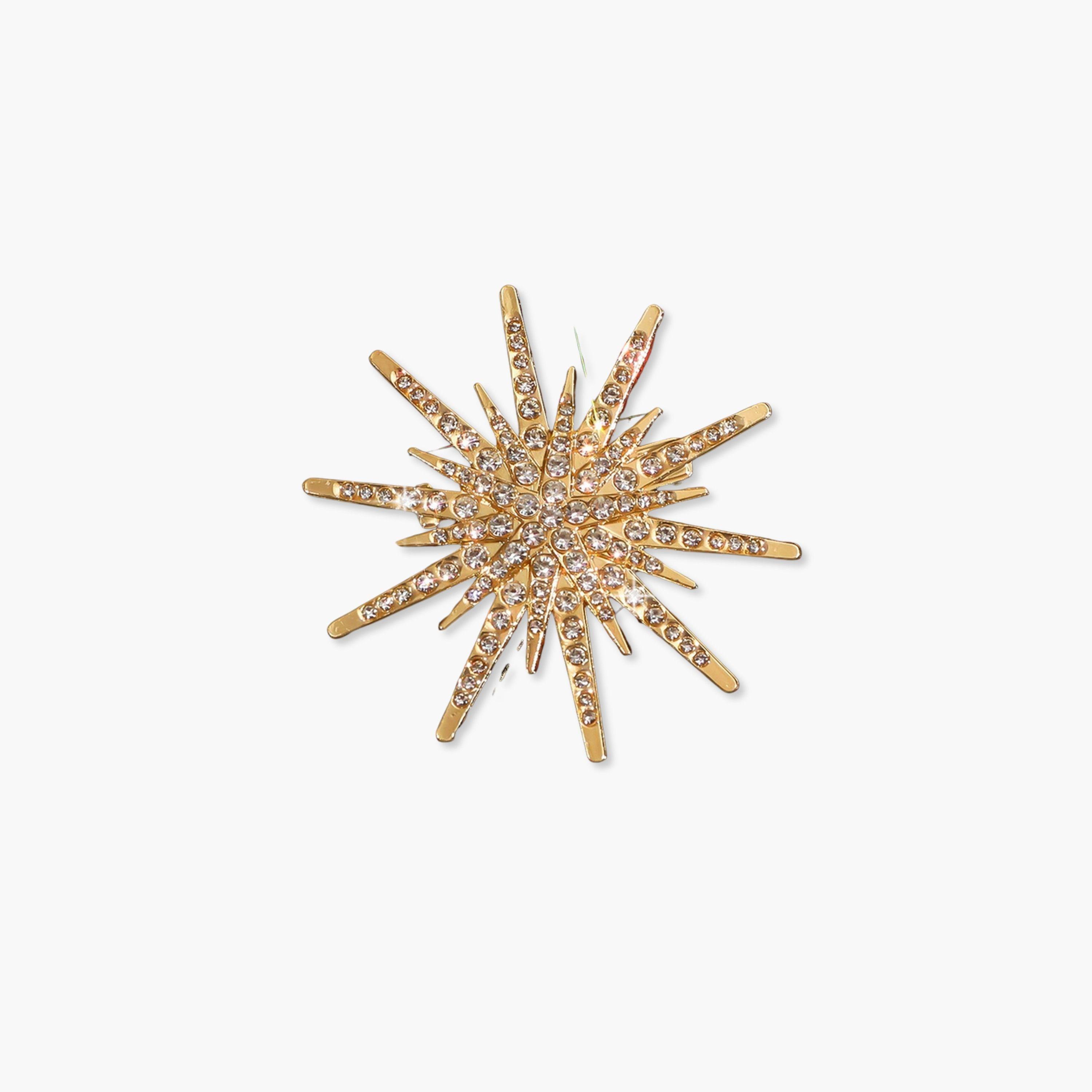 بروش مزين بالراين على شكل قنفذ البحر-women-watchesandjewellery-jewellery-brooches-image-1