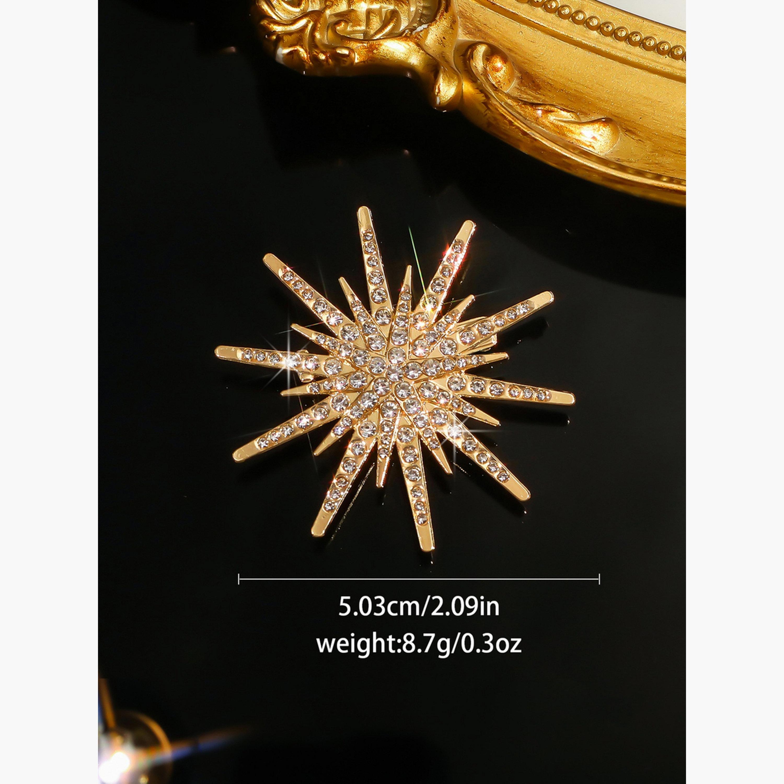 Take Two Sea Urchin Shaped Rhinestone Embellished Brooch-women-watchesandjewellery-jewellery-brooches-image-2