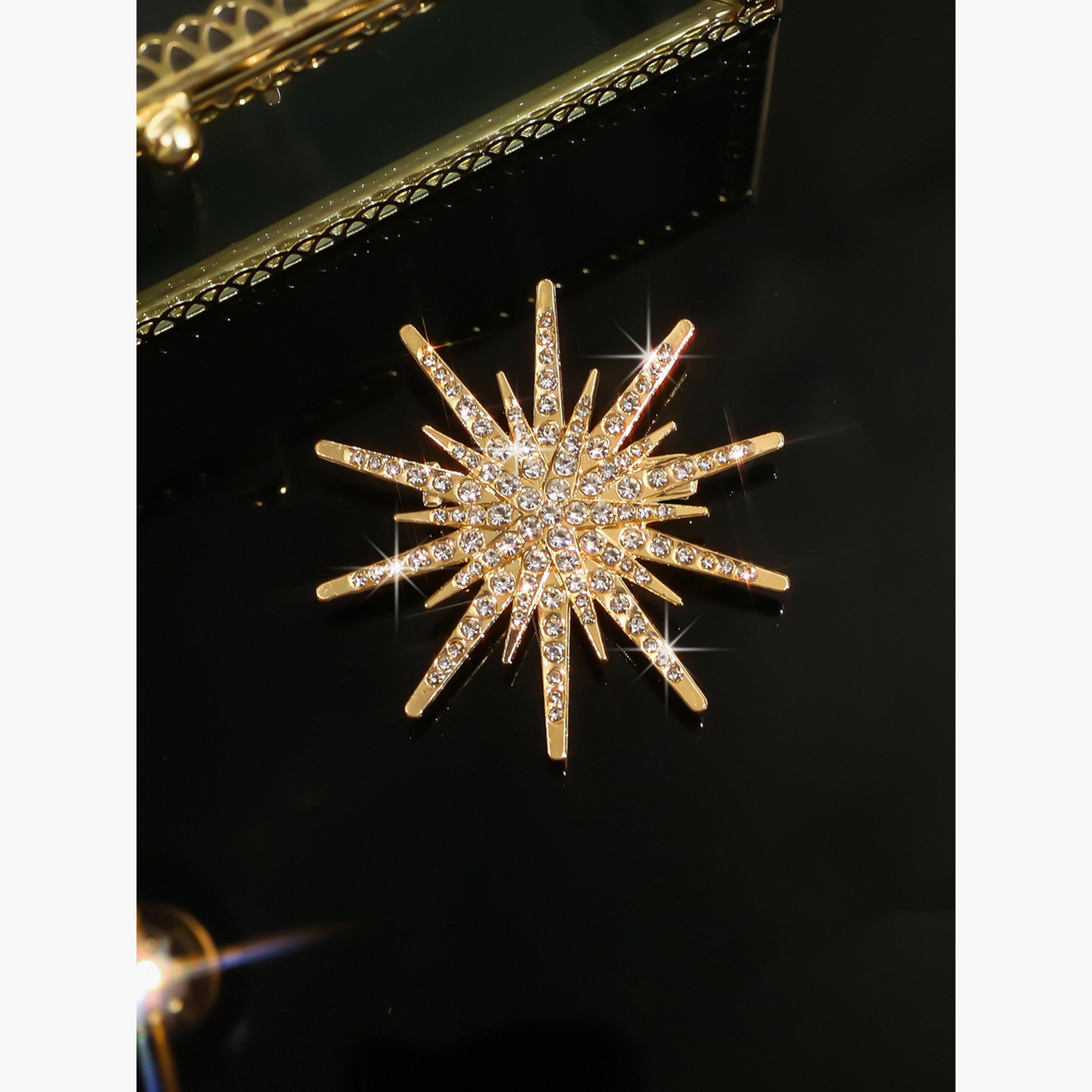 Take Two Sea Urchin Shaped Rhinestone Embellished Brooch-women-watchesandjewellery-jewellery-brooches-image-3