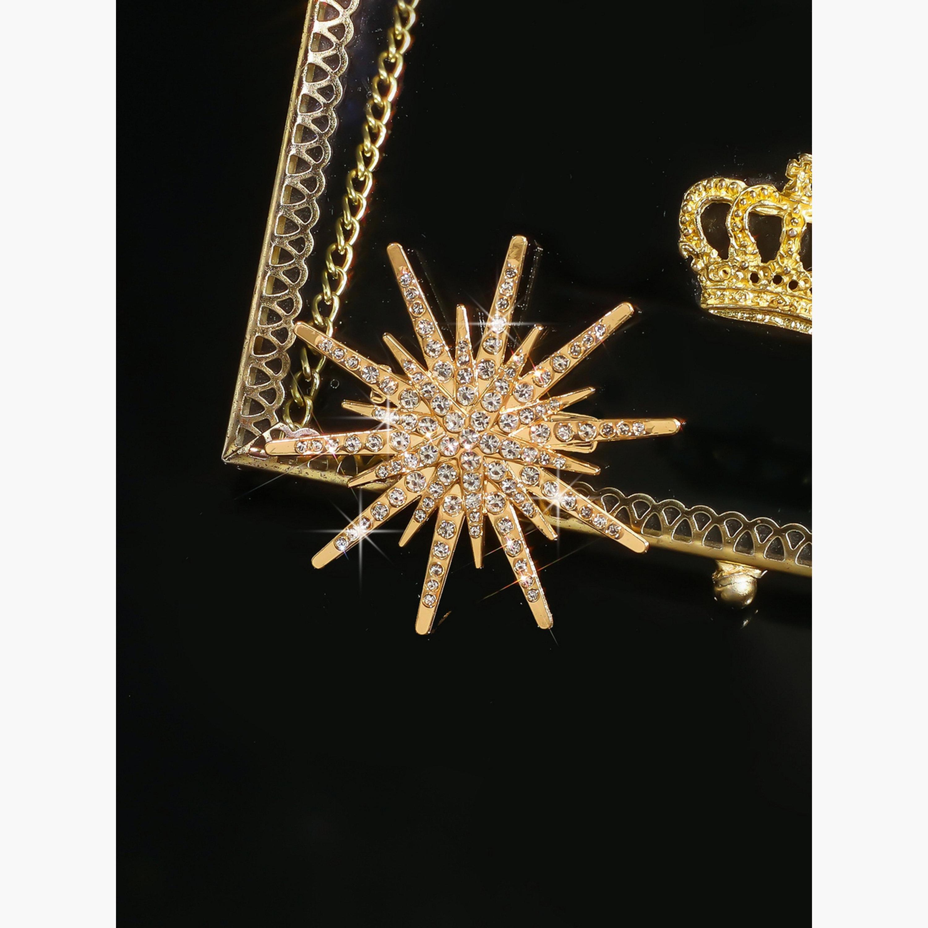 بروش مزين بالراين على شكل قنفذ البحر-women-watchesandjewellery-jewellery-brooches-image-5