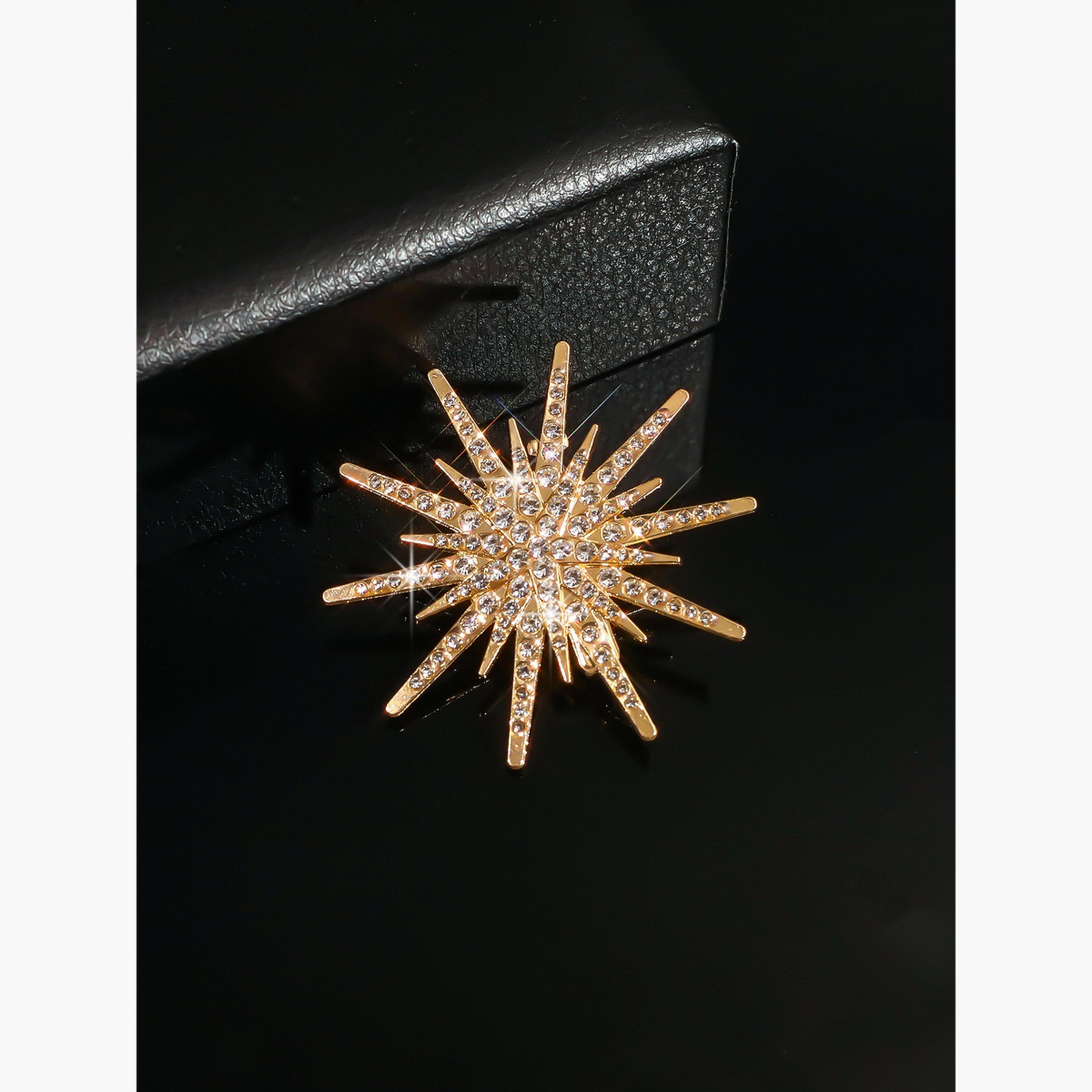 Take Two Sea Urchin Shaped Rhinestone Embellished Brooch-women-watchesandjewellery-jewellery-brooches-image-6
