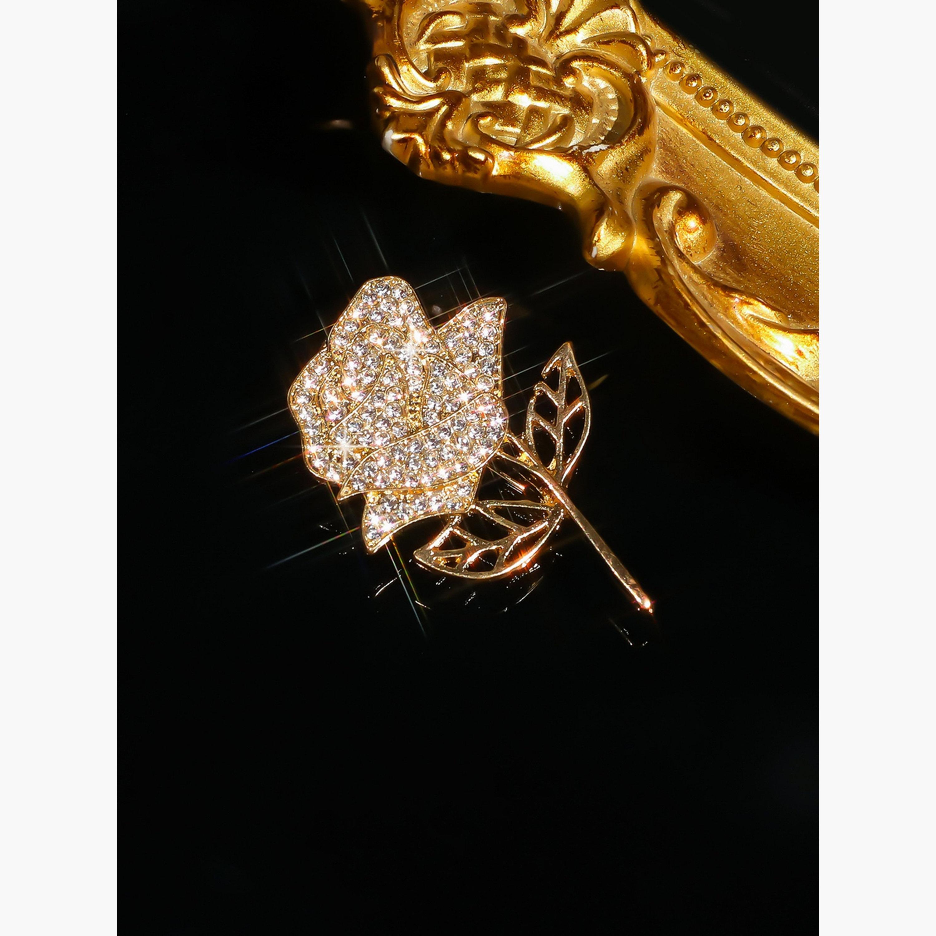 Take Two Rose Shaped Rhinestone Embellished Brooch-women-watchesandjewellery-jewellery-brooches-image-6