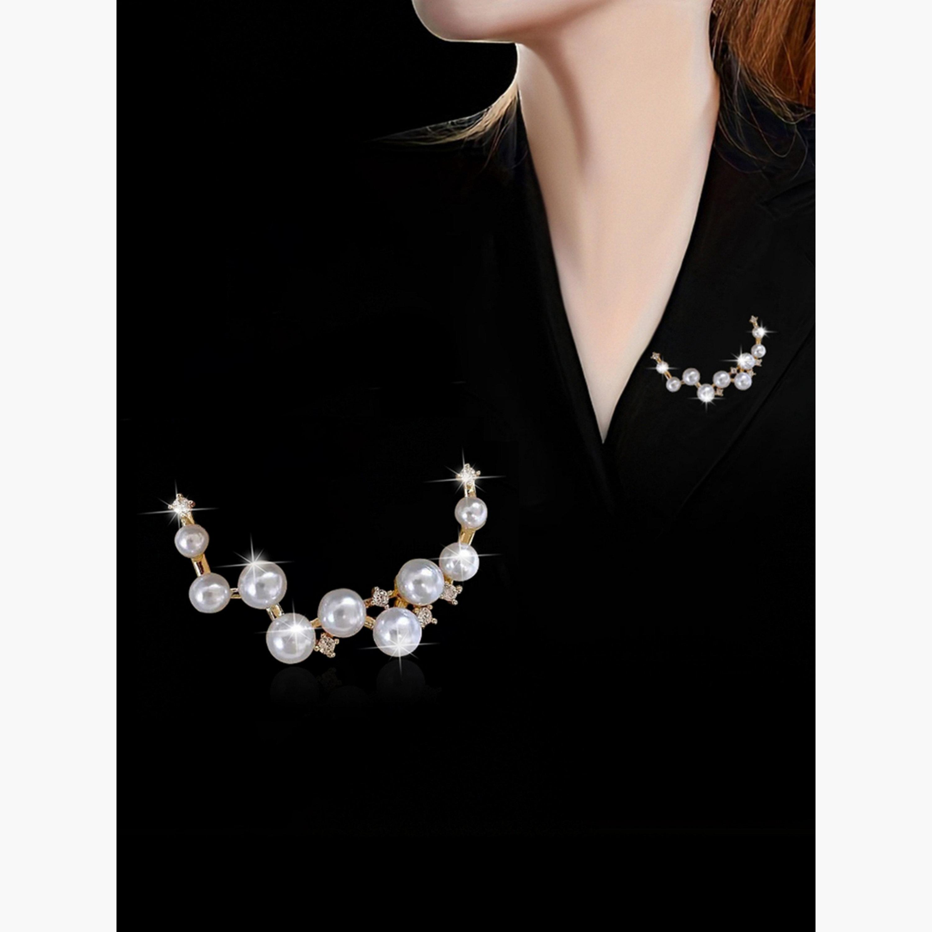 Take Two Faux Pearl Rhinestone Embellished Brooch-women-watchesandjewellery-jewellery-brooches-image-2