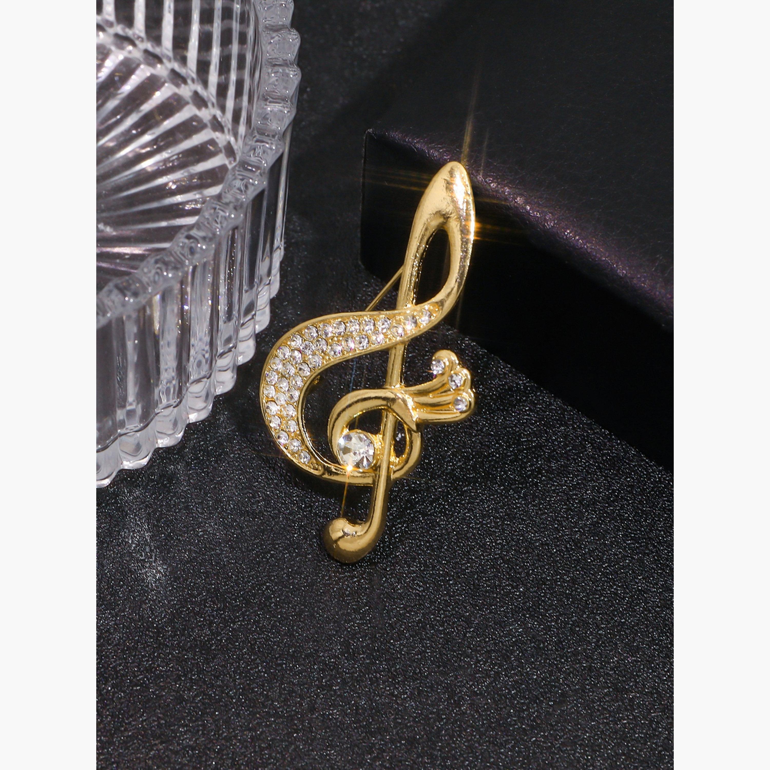 Take Two Musical Note Shaped Rhinestone Brooch-women-watchesandjewellery-jewellery-brooches-image-5