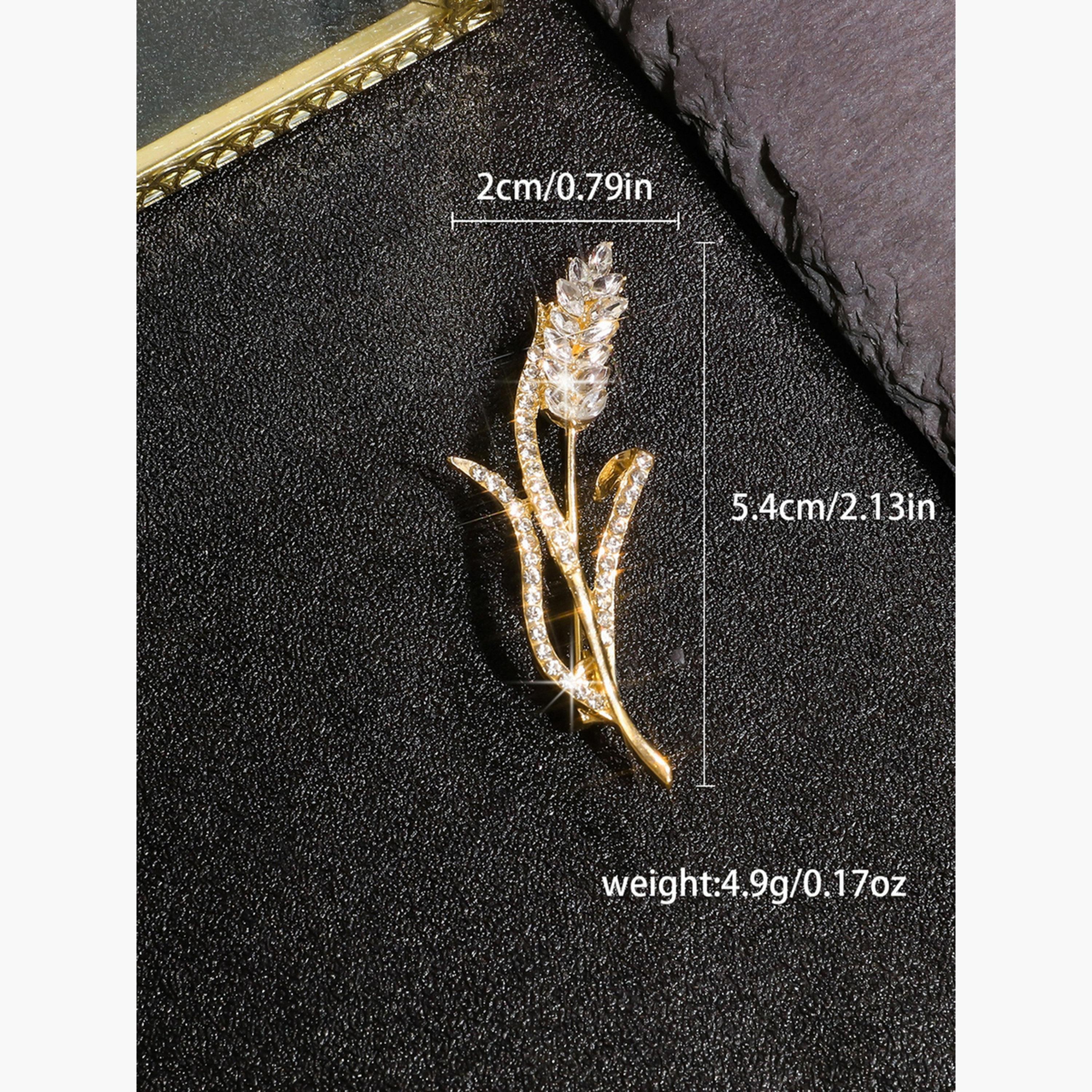 Take Two Wheat Shaped Rhinestone Embellished Brooch-women-watchesandjewellery-jewellery-brooches-image-4