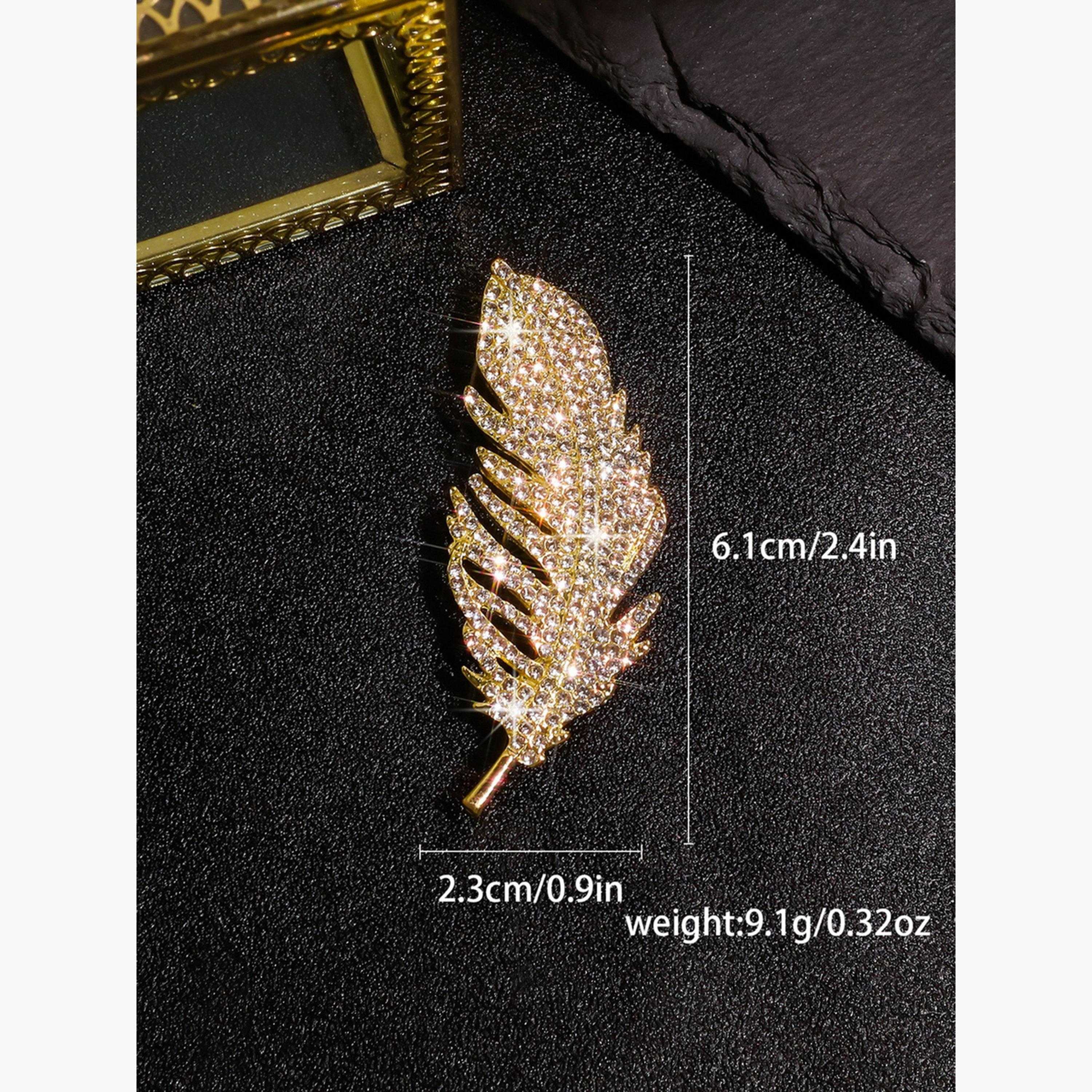 بروش مزين بالراين على شكل ريشة-women-watchesandjewellery-jewellery-brooches-image-3