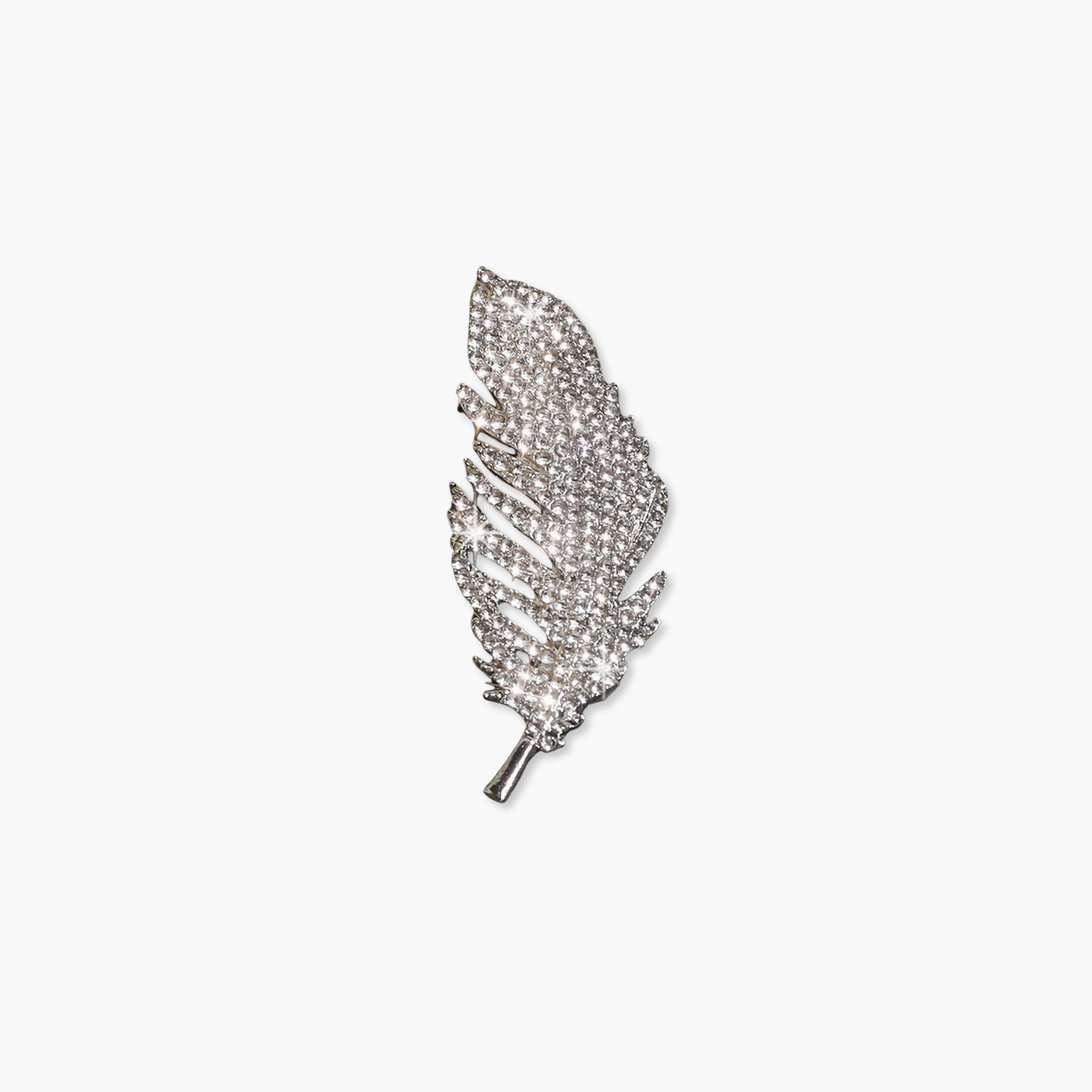 Take Two Feather Shaped Rhinestone Brooch-women-watchesandjewellery-jewellery-brooches-image-1