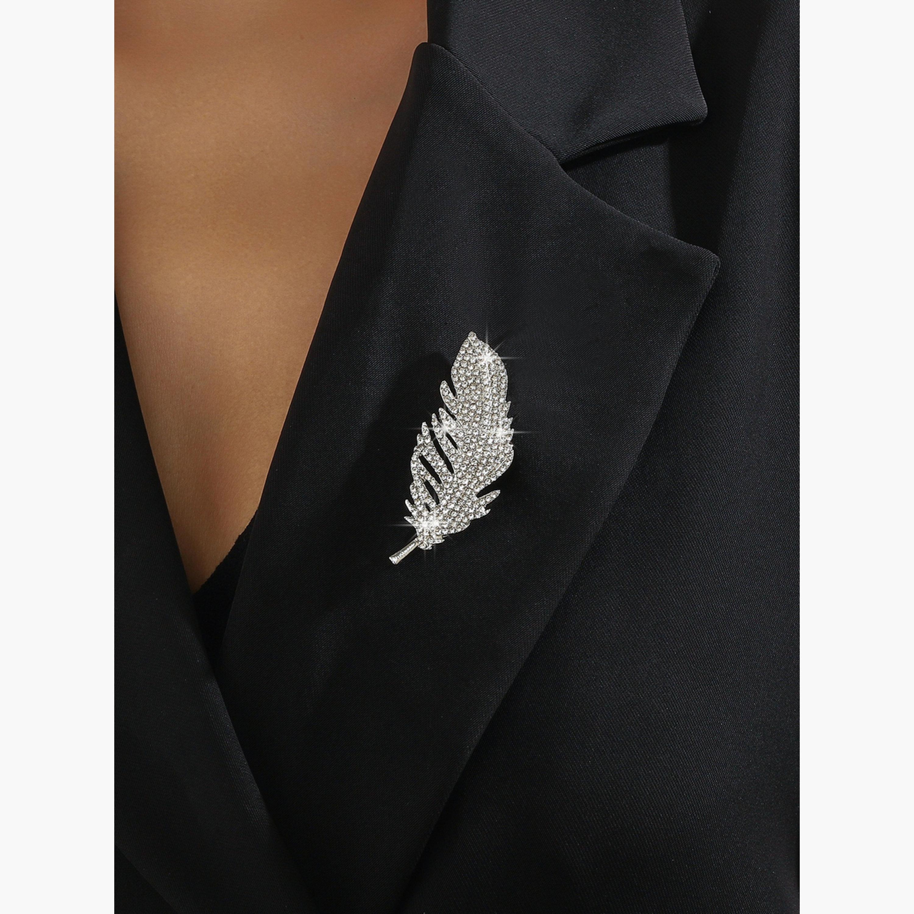 Take Two Feather Shaped Rhinestone Brooch-women-watchesandjewellery-jewellery-brooches-image-4