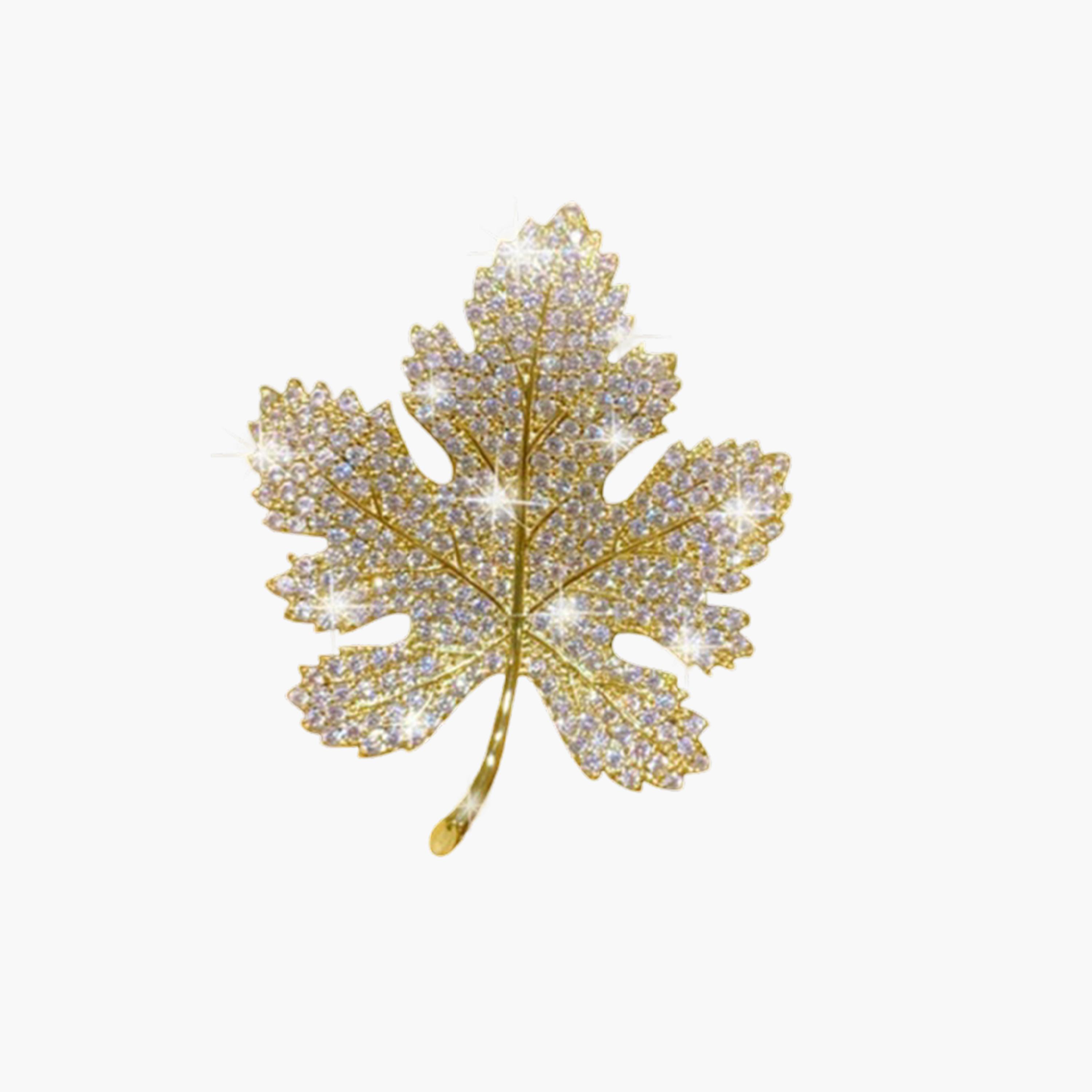 Take Two Maple Leaf Shaped Rhinestone Brooch-women-watchesandjewellery-jewellery-brooches-image-1