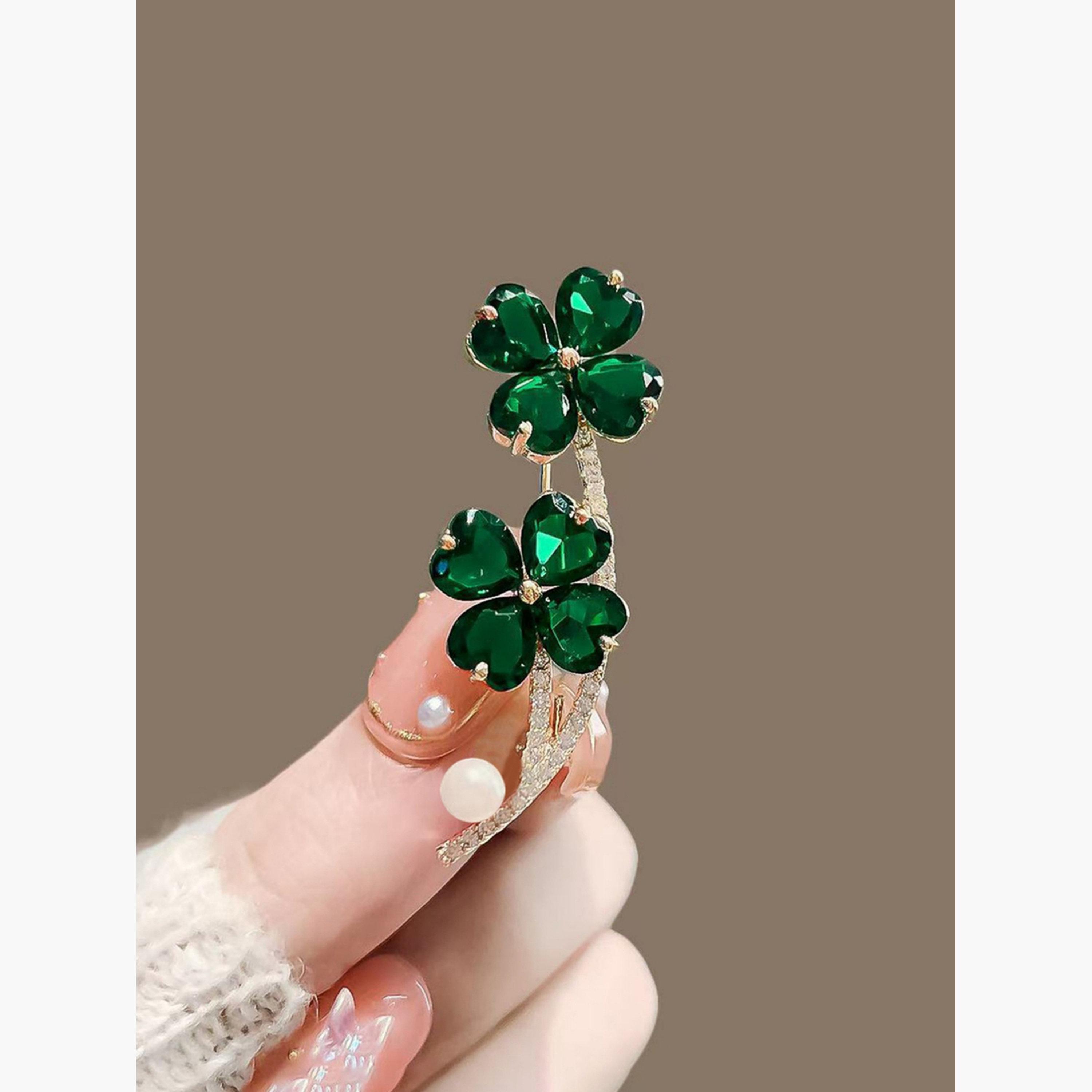 Take Two Lucky Clover Shaped Rhinestone Brooch-women-watchesandjewellery-jewellery-brooches-image-4