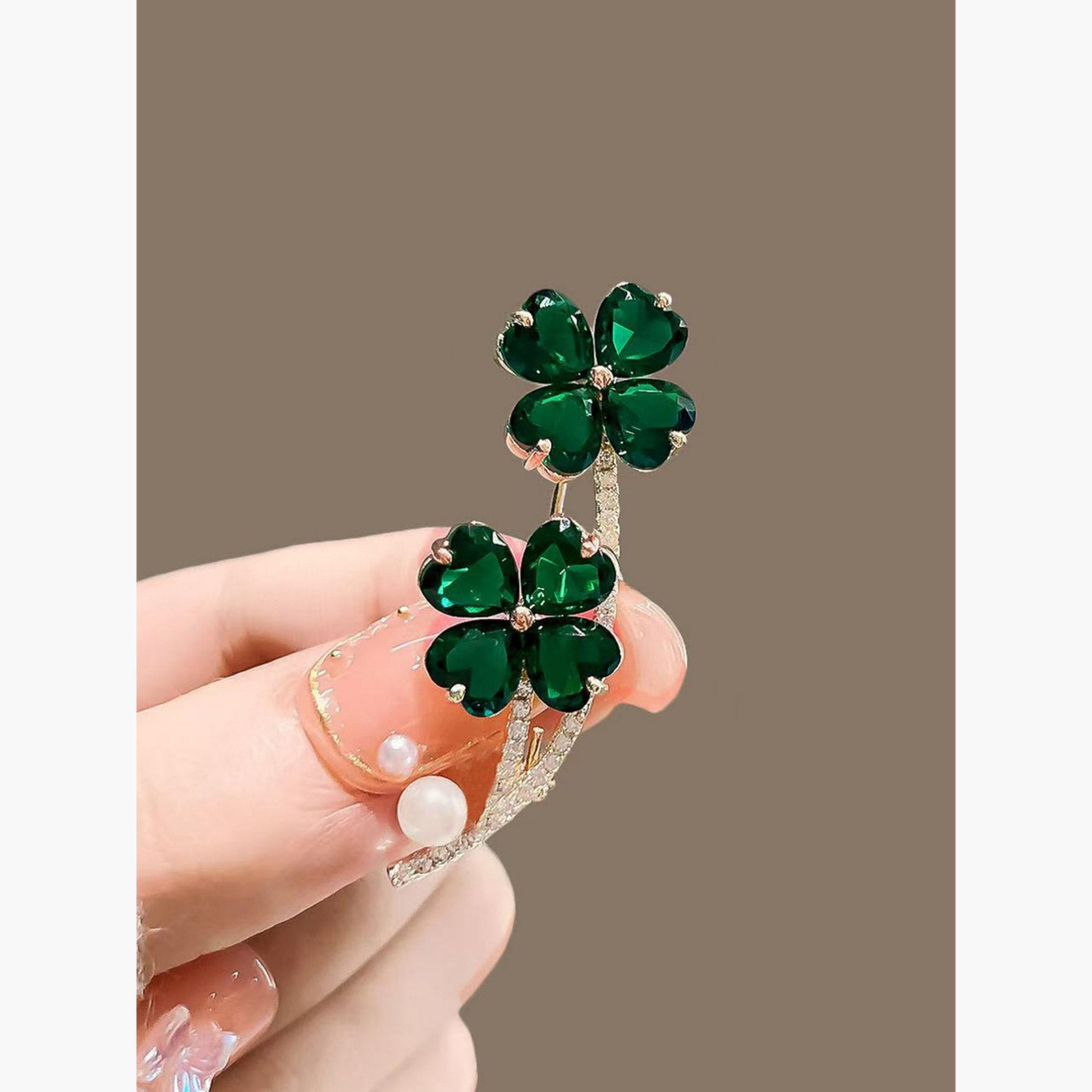 Take Two Lucky Clover Shaped Rhinestone Brooch-women-watchesandjewellery-jewellery-brooches-image-6